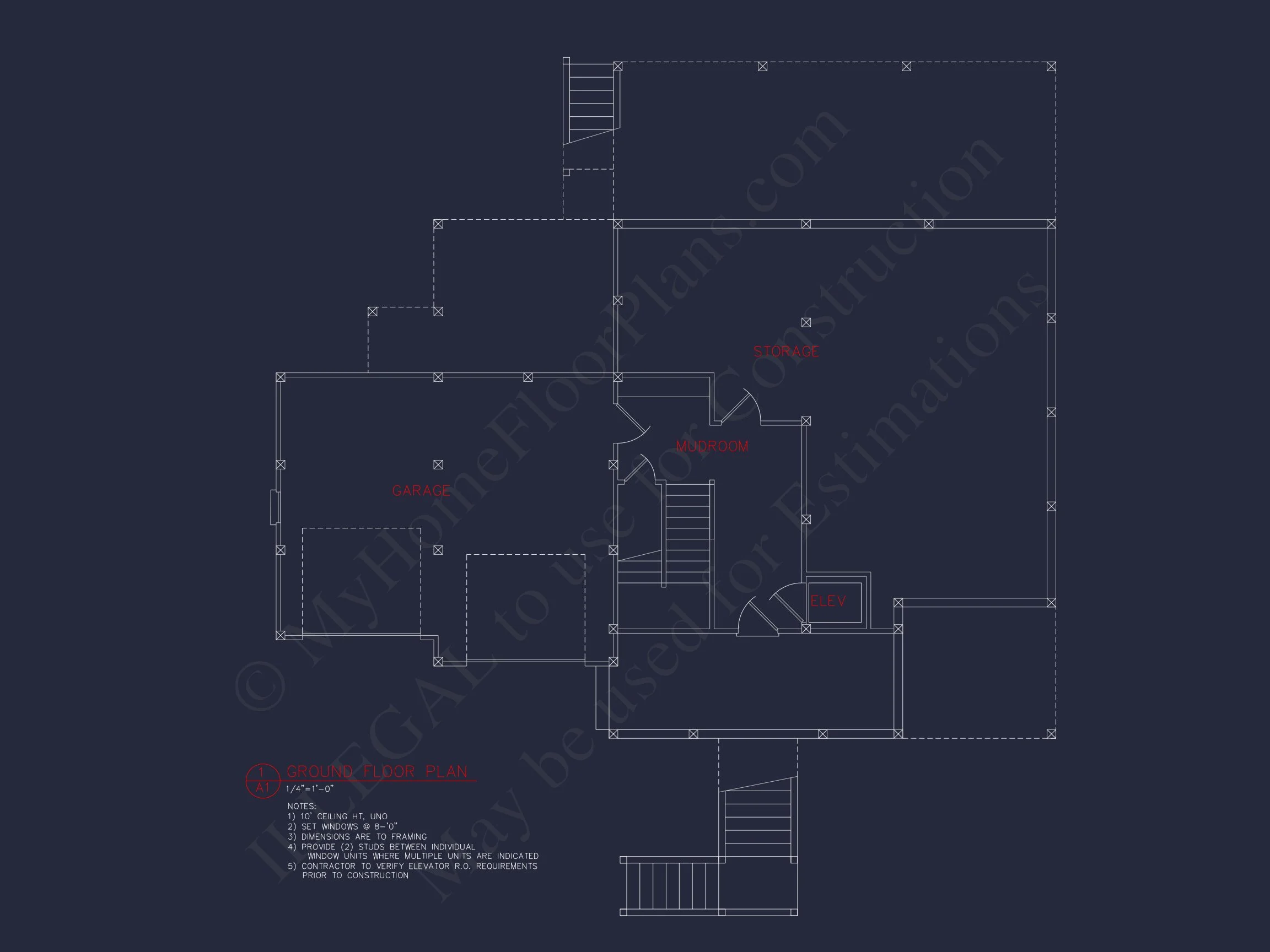 12-2799 HOUSE PLAN - Beach Coastal House Plan with Detailed CAD Floor Designs 6 Beach Coastal house Plan with Detailed CAD Floor Designs