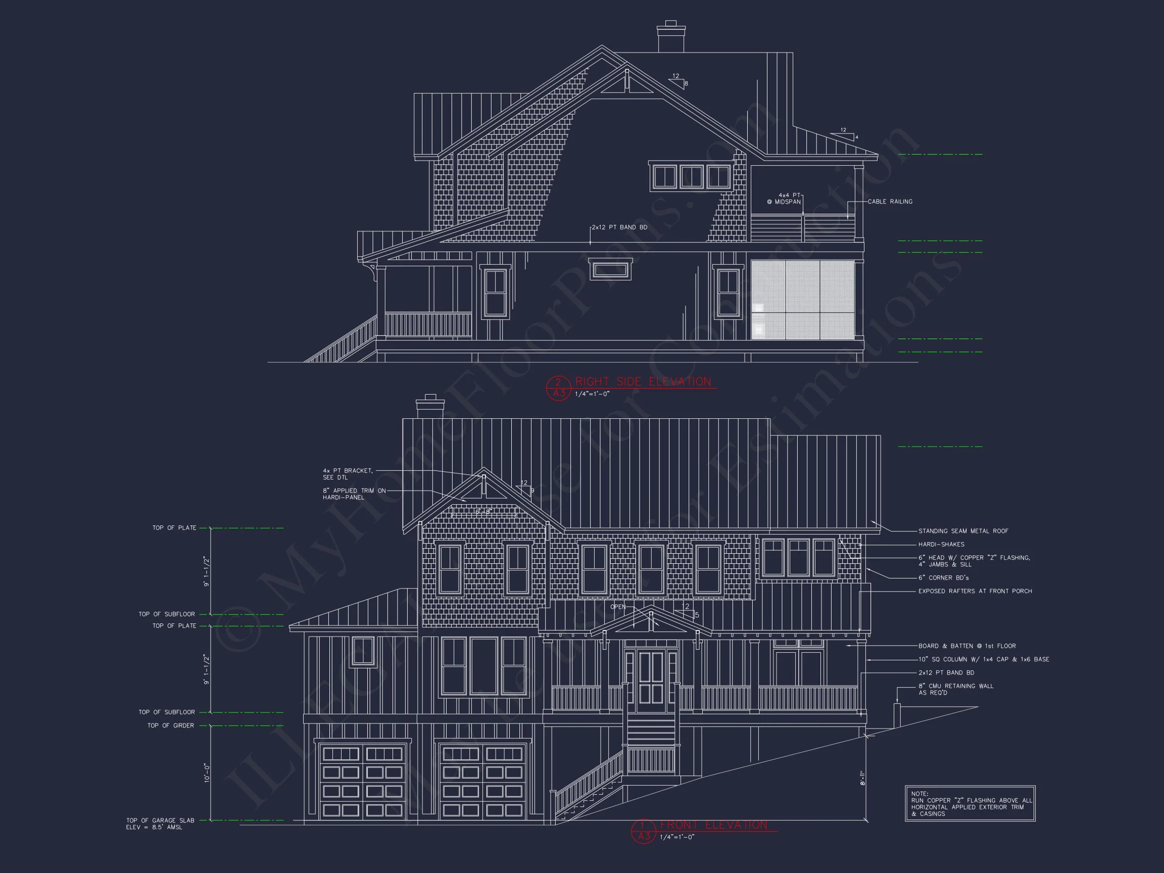 12-2799 HOUSE PLAN - Beach Coastal House Plan with Detailed CAD Floor Designs 3 Beach Coastal house Plan with Detailed CAD Floor Designs