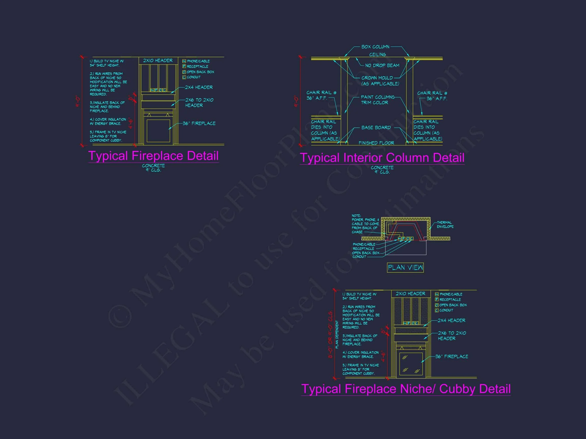 12-2761 HOUSE PLAN - Modern Traditional House Plan with CAD-Ready Blueprints 8 Modern Traditional house Plan with CAD-Ready Blueprints