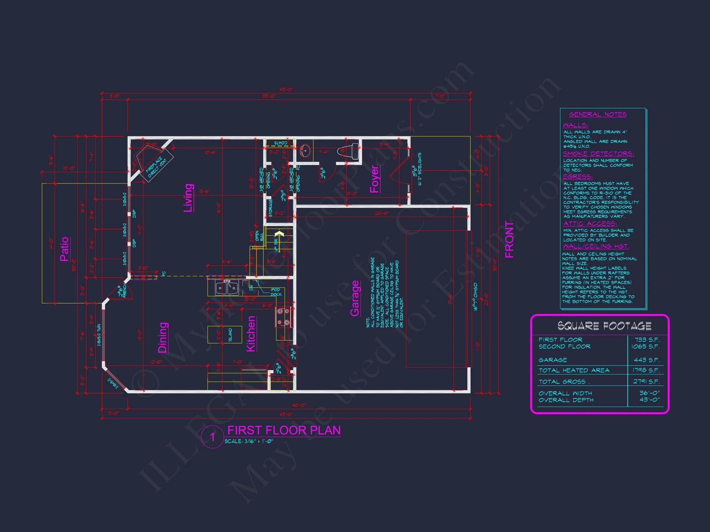 12-2761 HOUSE PLAN - Modern Traditional House Plan with CAD-Ready Blueprints 6 Modern Traditional house Plan with CAD-Ready Blueprints