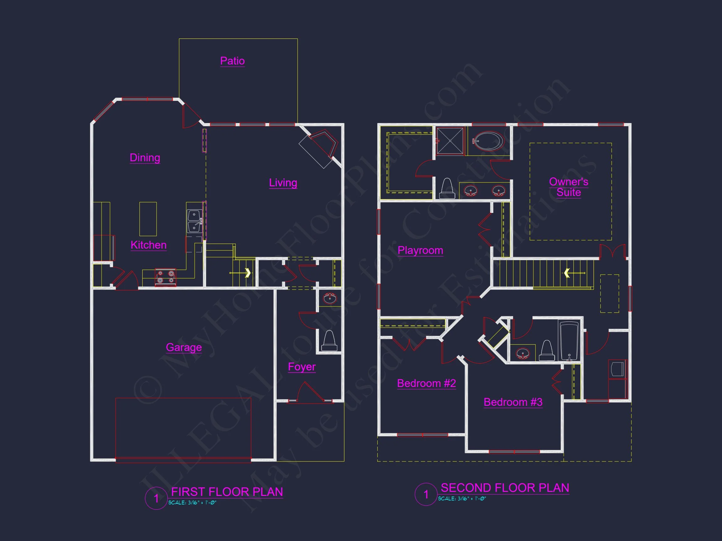 12-2761 HOUSE PLAN - Modern Traditional House Plan with CAD-Ready Blueprints 5 Modern Traditional house Plan with CAD-Ready Blueprints