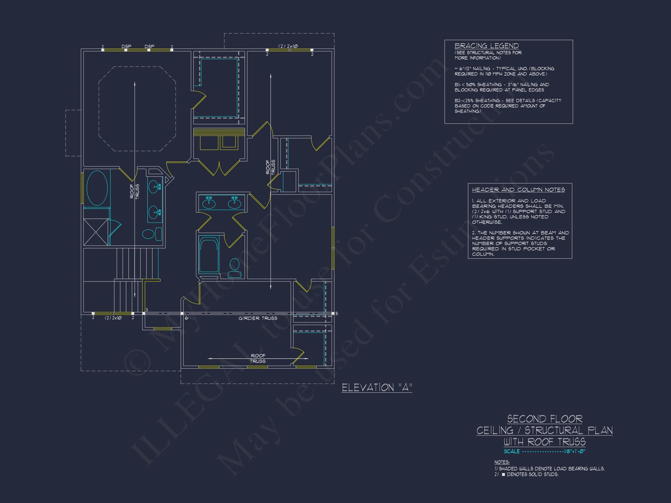 12-2711 HOUSE PLAN - Elegant House Plan with 2-Story Floor Plan, CAD Designs & Blueprint 27 Elegant house Plan with 2-Story Floor Plan, CAD Designs & Blueprint