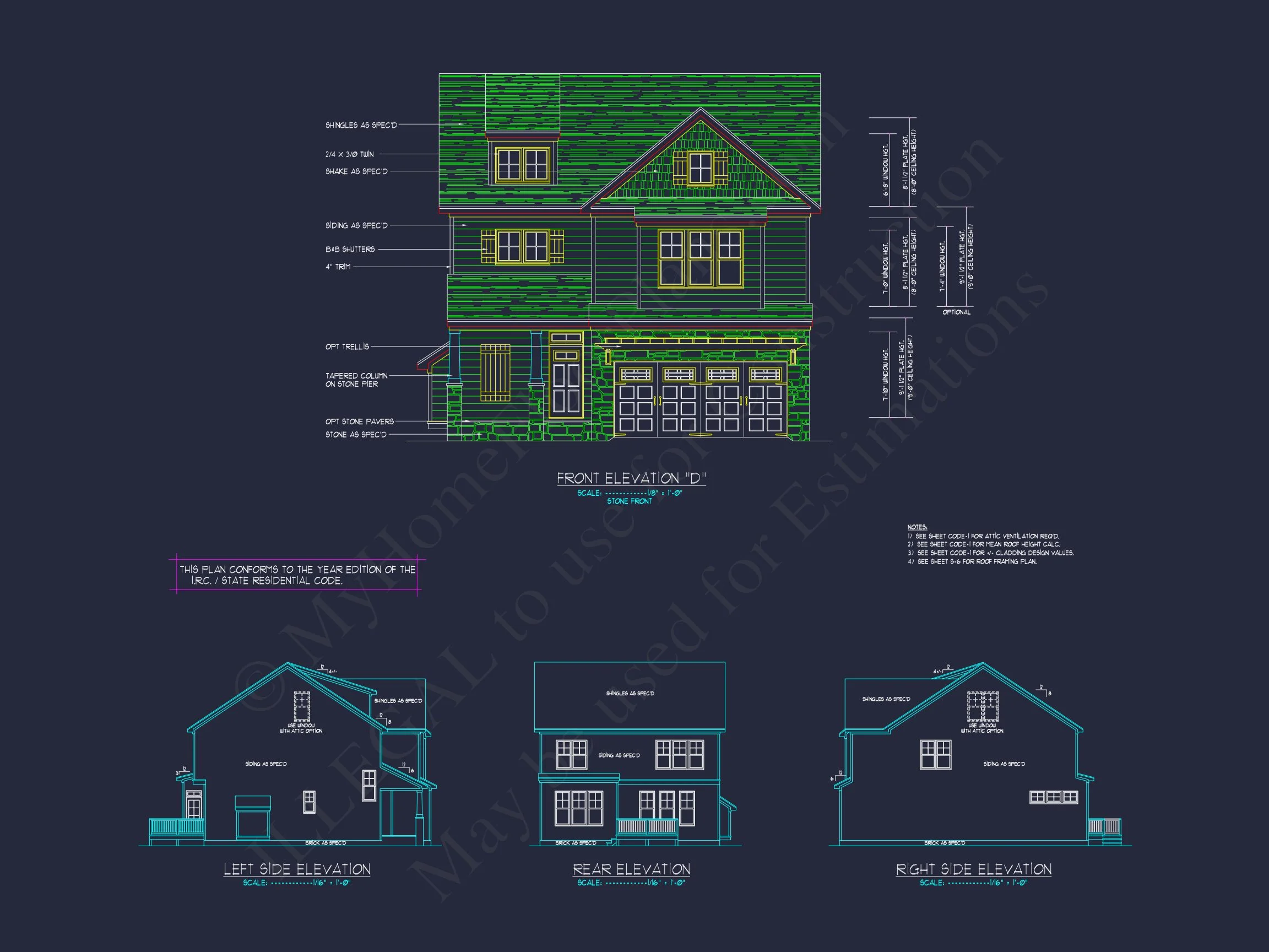 12-2711 HOUSE PLAN - Elegant House Plan with 2-Story Floor Plan, CAD Designs & Blueprint 10 Elegant house Plan with 2-Story Floor Plan, CAD Designs & Blueprint
