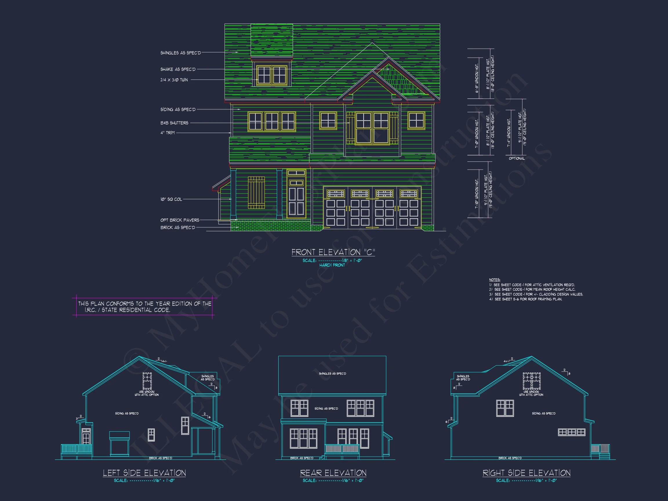 12-2711 HOUSE PLAN - Elegant House Plan with 2-Story Floor Plan, CAD Designs & Blueprint 5 Elegant house Plan with 2-Story Floor Plan, CAD Designs & Blueprint