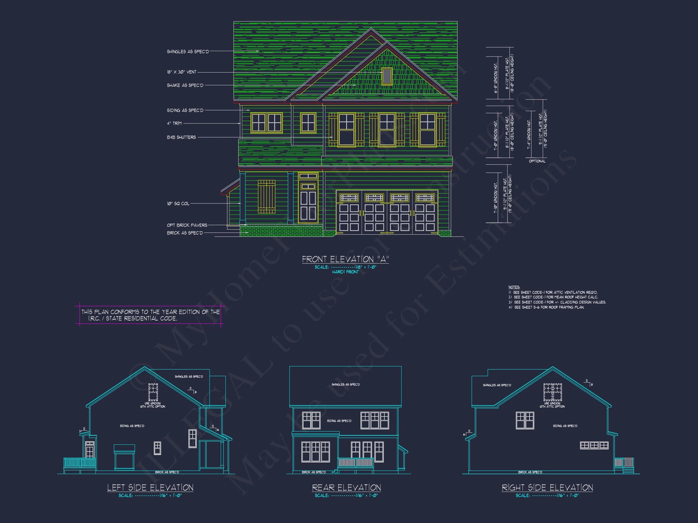 12-2711 HOUSE PLAN - Elegant House Plan with 2-Story Floor Plan, CAD Designs & Blueprint 3 Elegant house Plan with 2-Story Floor Plan, CAD Designs & Blueprint