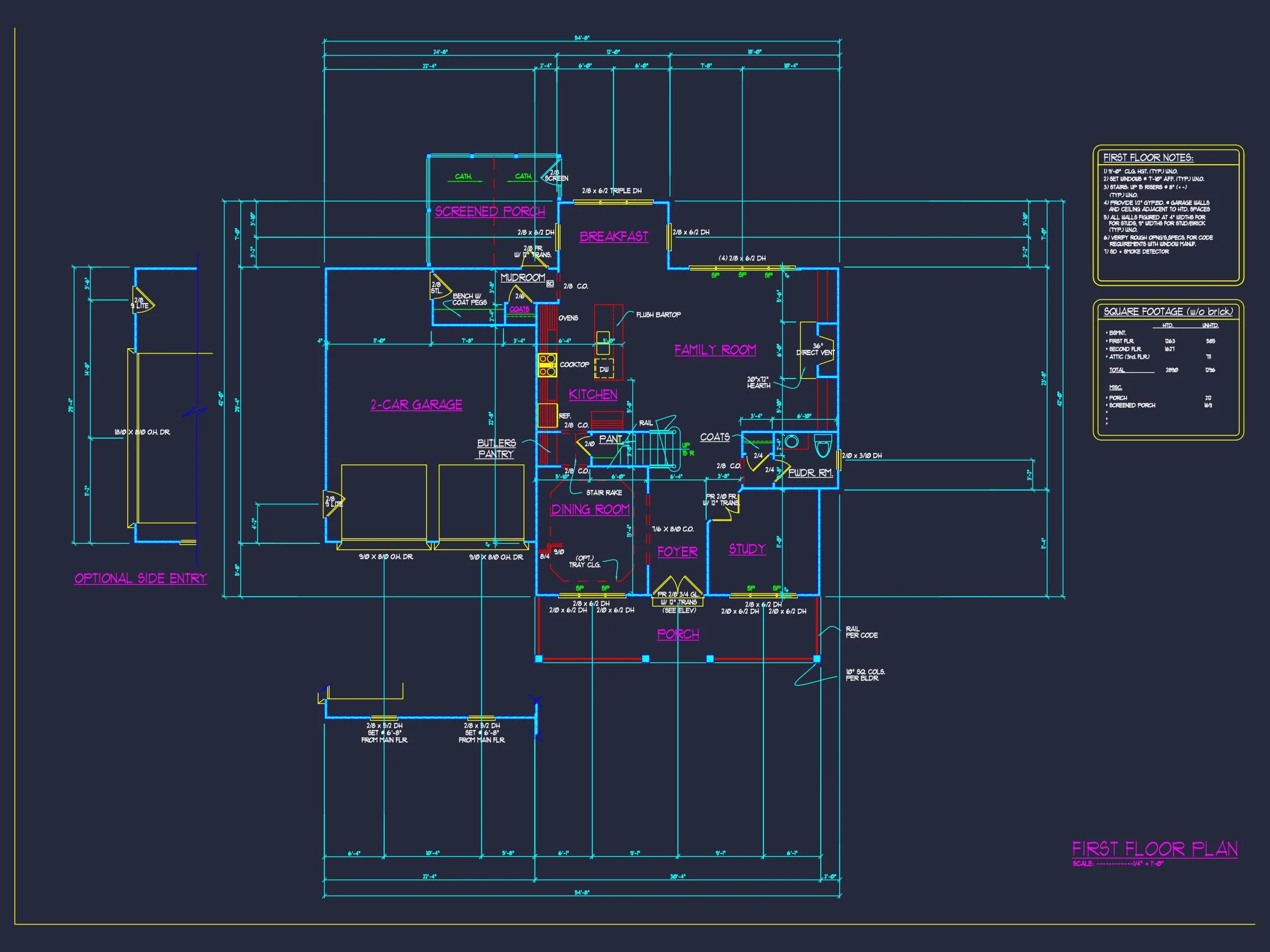 12-2698 HOUSE PLAN - Elegant House Plan with Spacious Floor Plan and CAD Blueprint Designs 8 Elegant house Plan with Spacious Floor Plan and CAD Blueprint Designs