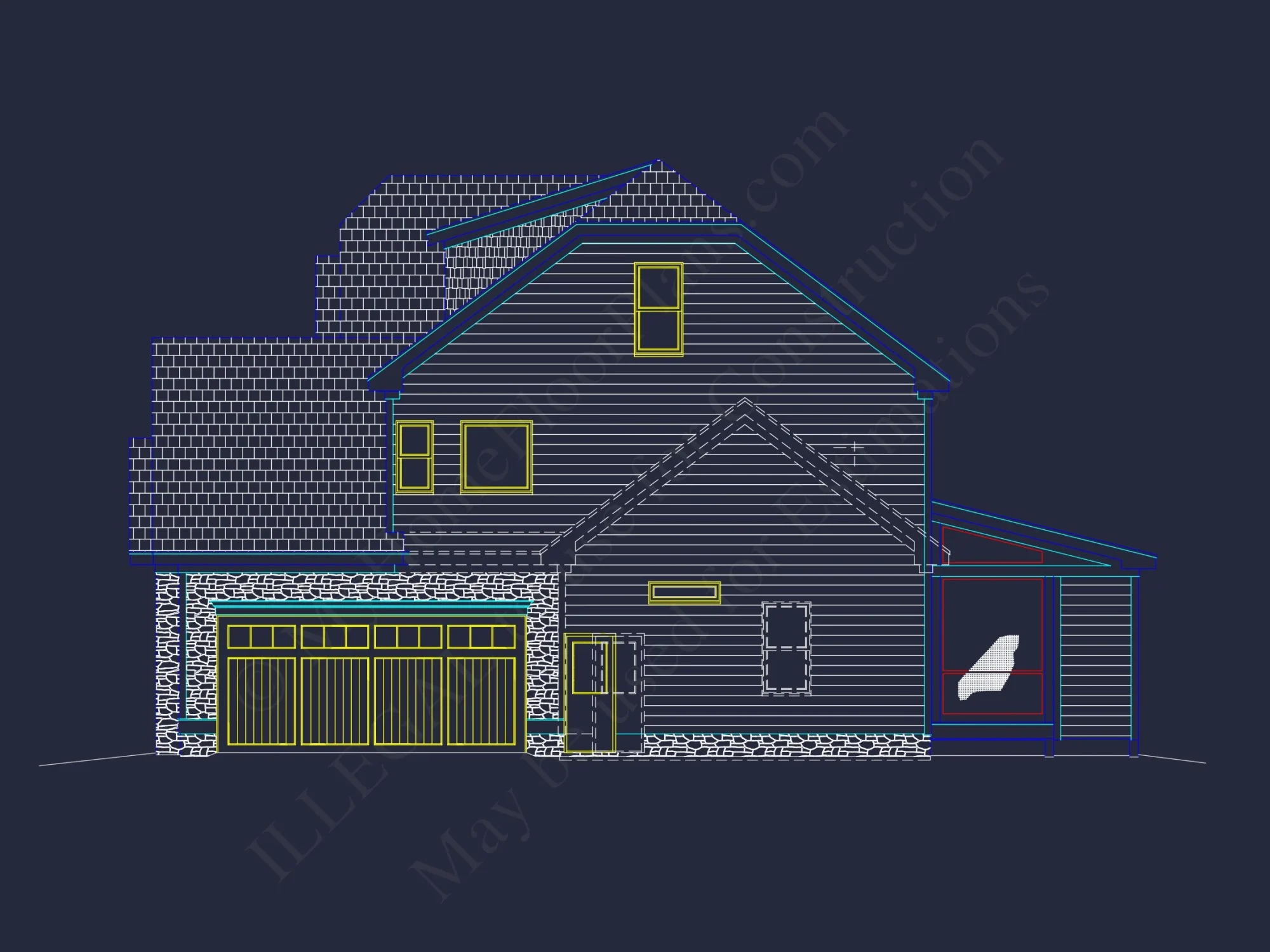 Traditional Craftsman house Plan with Detailed CAD Designs