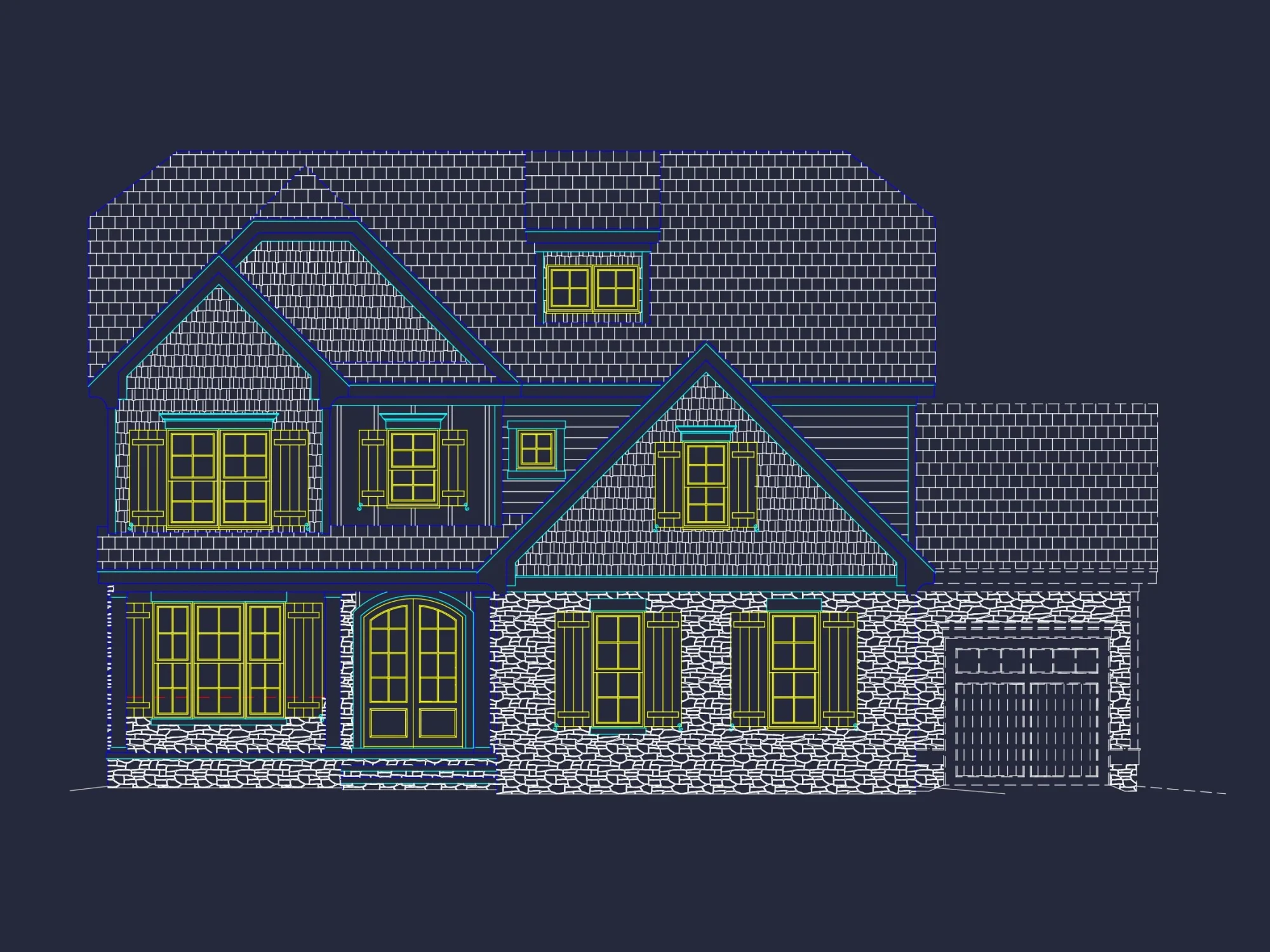 Traditional Craftsman house Plan with Detailed CAD Designs