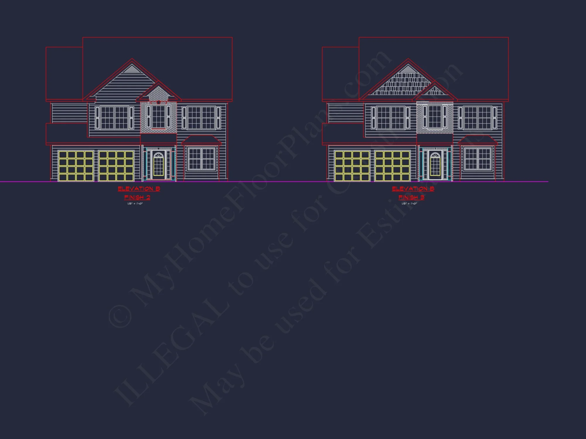 Spacious 2-Story house Plan with CAD Designs and Floor Blueprints