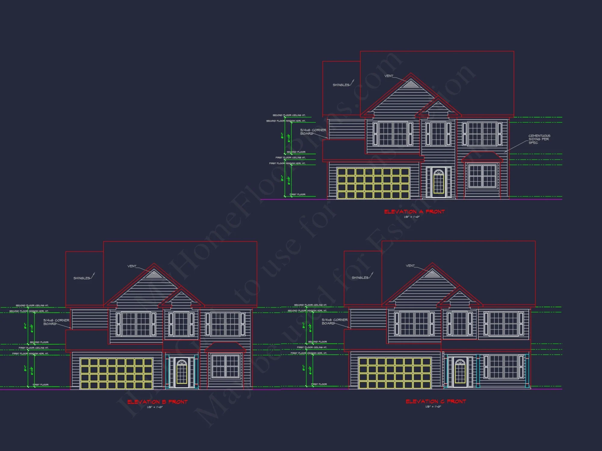 Spacious 2-Story house Plan with CAD Designs and Floor Blueprints