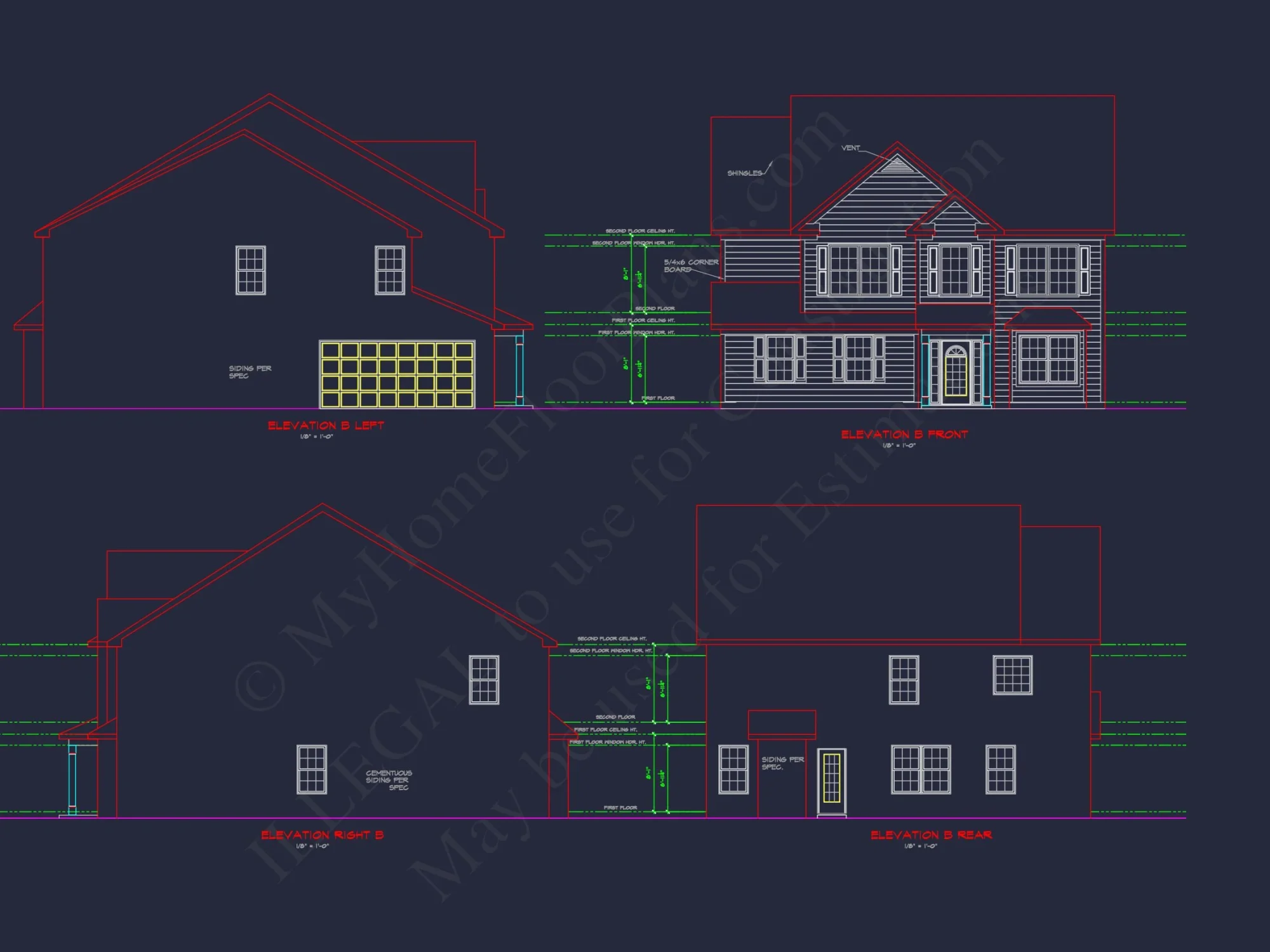 Spacious 2-Story house Plan with CAD Designs and Floor Blueprints