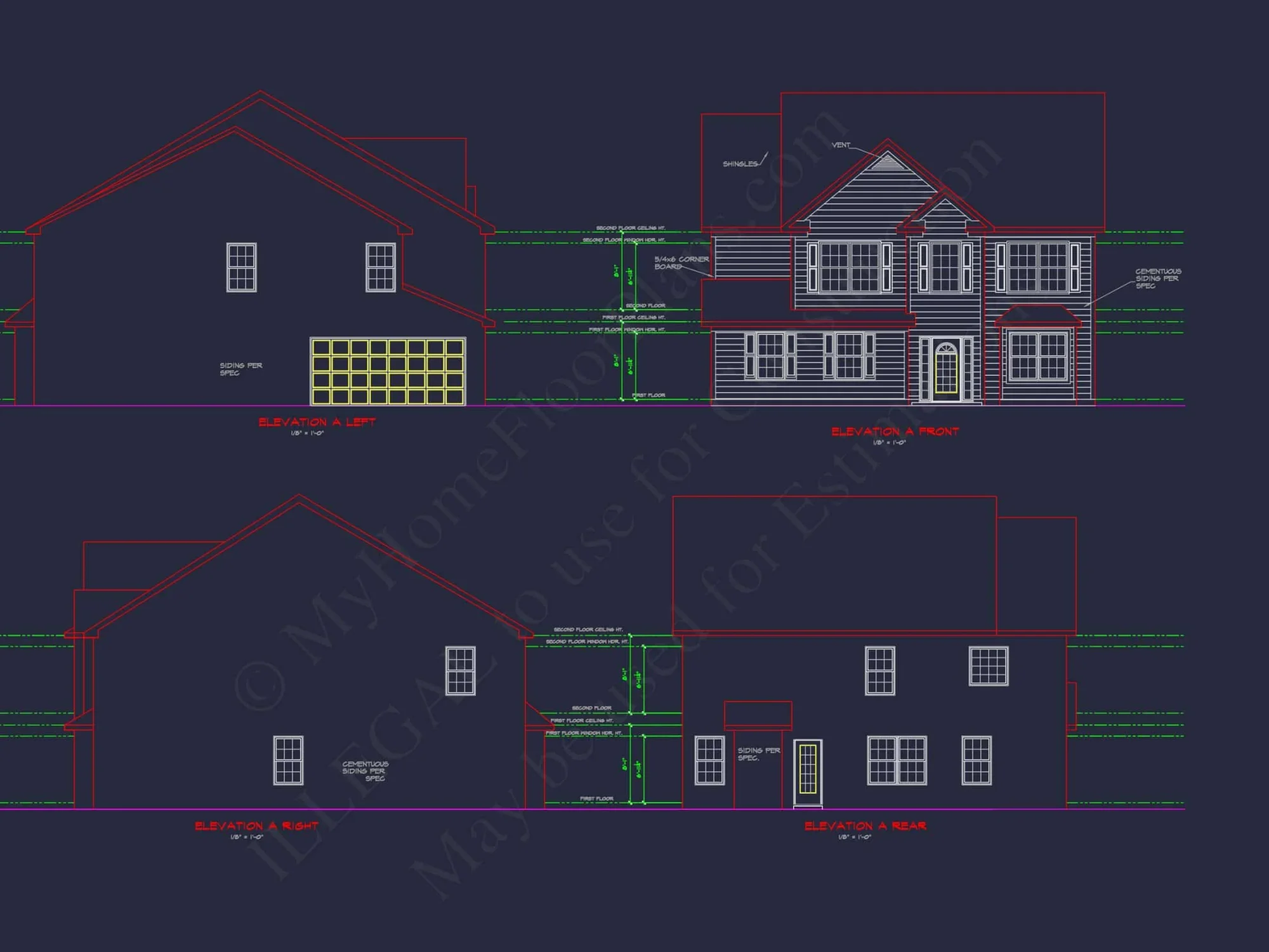 Spacious 2-Story house Plan with CAD Designs and Floor Blueprints