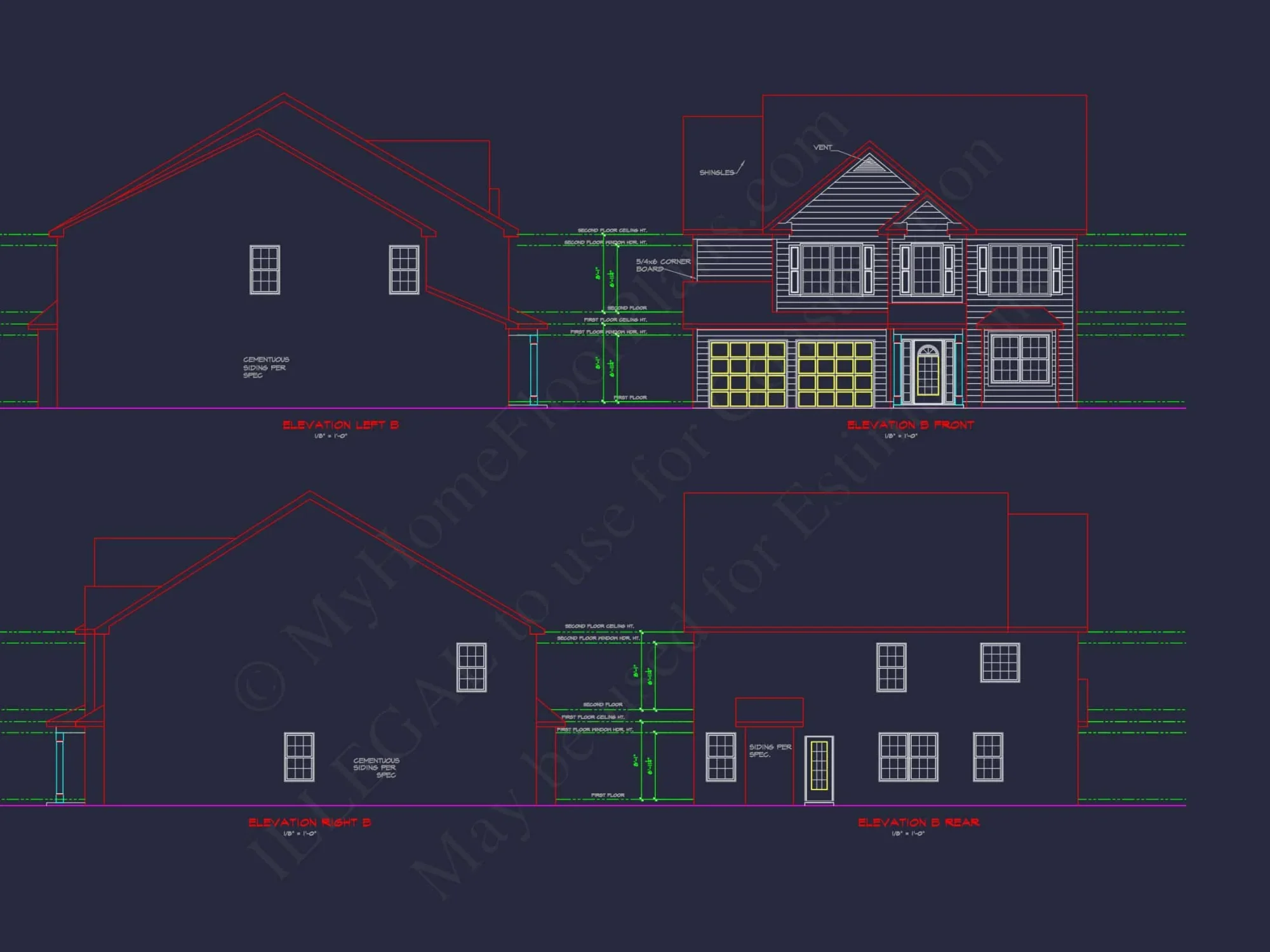 Spacious 2-Story house Plan with CAD Designs and Floor Blueprints