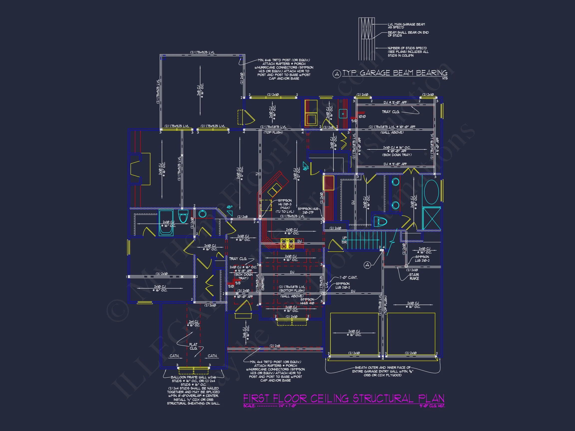 12-2580 HOUSE PLAN - Craftsman House Floor Plan with CAD Blueprint and Designs 15 Craftsman house Floor Plan with CAD Blueprint and Designs