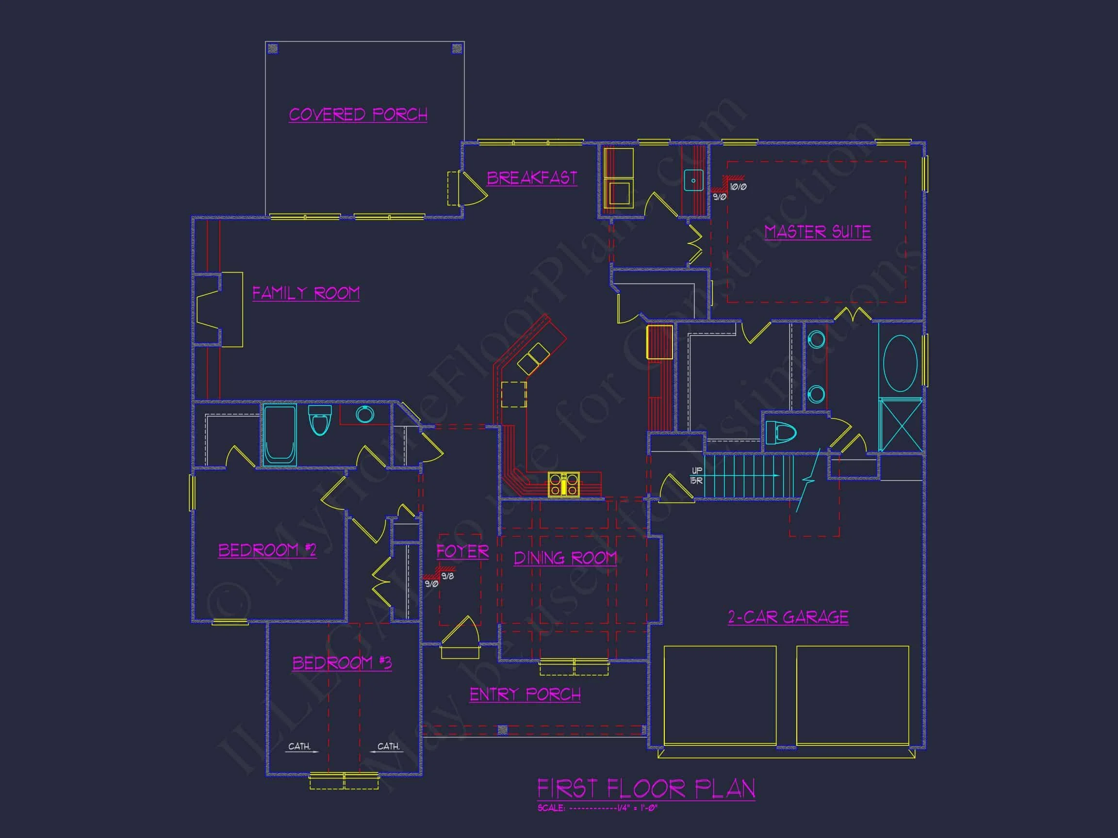 12-2580 HOUSE PLAN - Craftsman House Floor Plan with CAD Blueprint and Designs 8 Craftsman house Floor Plan with CAD Blueprint and Designs