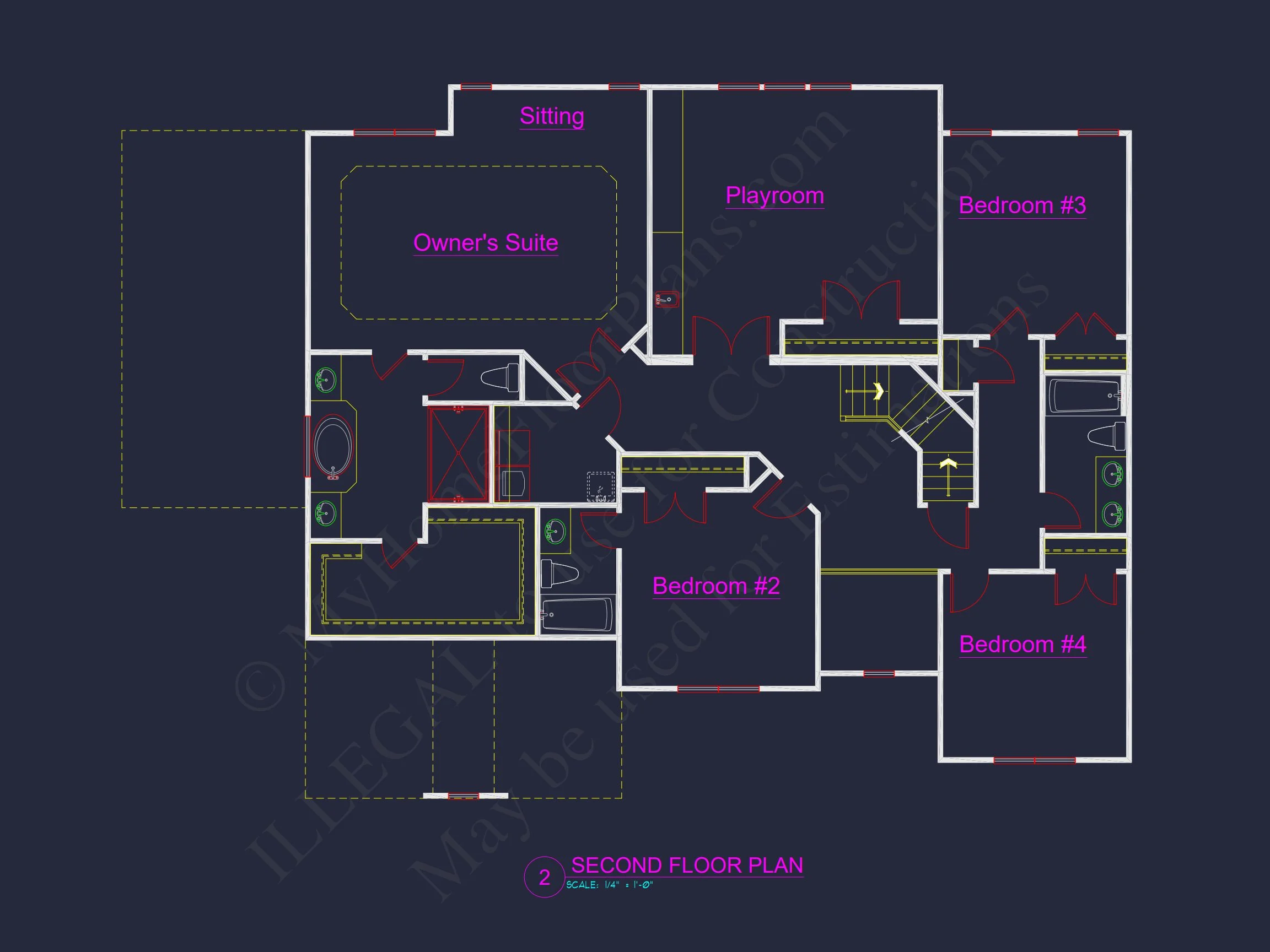 12-2549 HOUSE PLAN - Architectural Floor Plan Blueprint for Spacious 4-Bed Craftsman House 9 Architectural Floor Plan Blueprint for Spacious 4-Bed Craftsman house