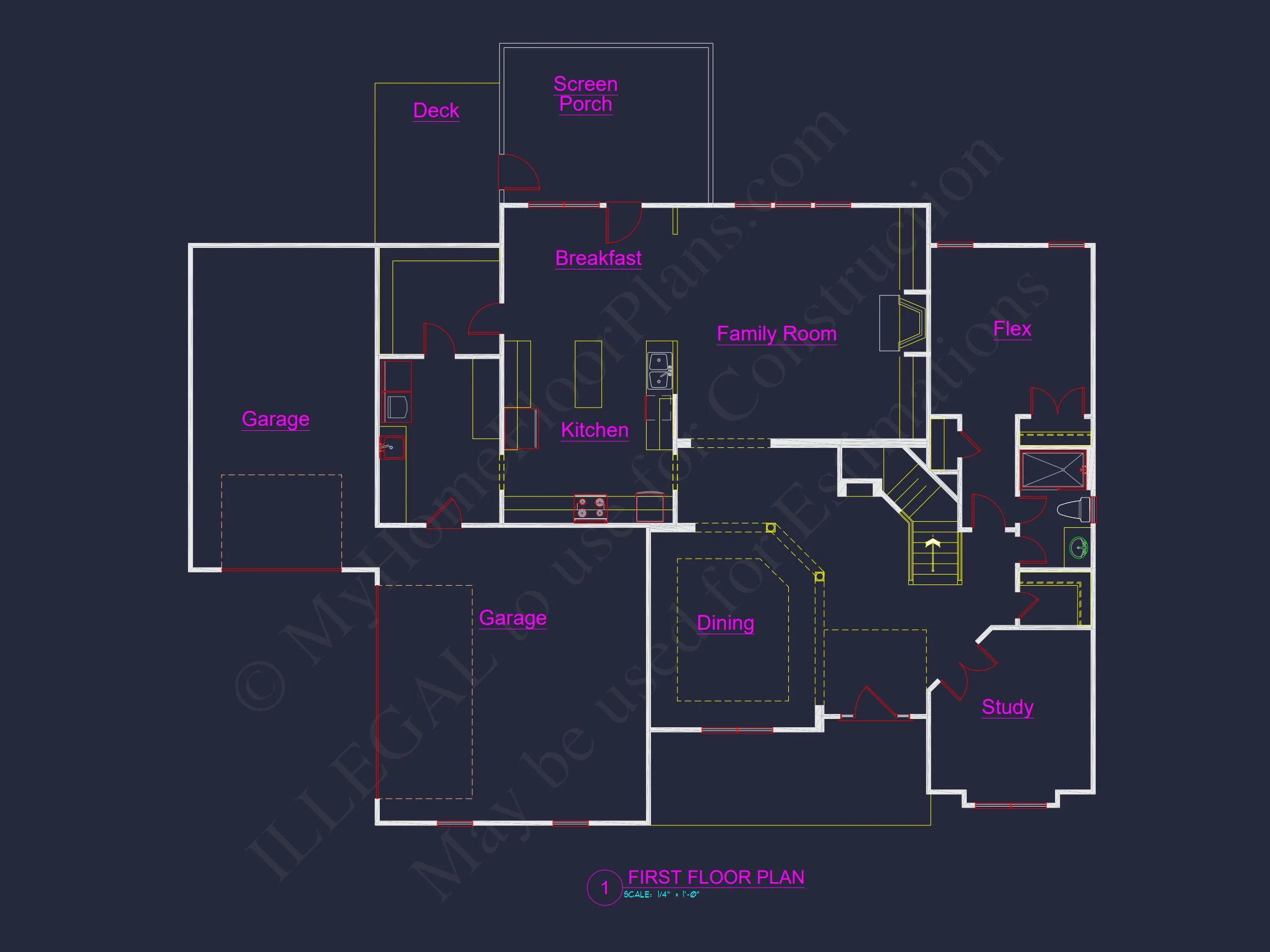 12-2549 HOUSE PLAN - Architectural Floor Plan Blueprint for Spacious 4-Bed Craftsman House 8 Architectural Floor Plan Blueprint for Spacious 4-Bed Craftsman house