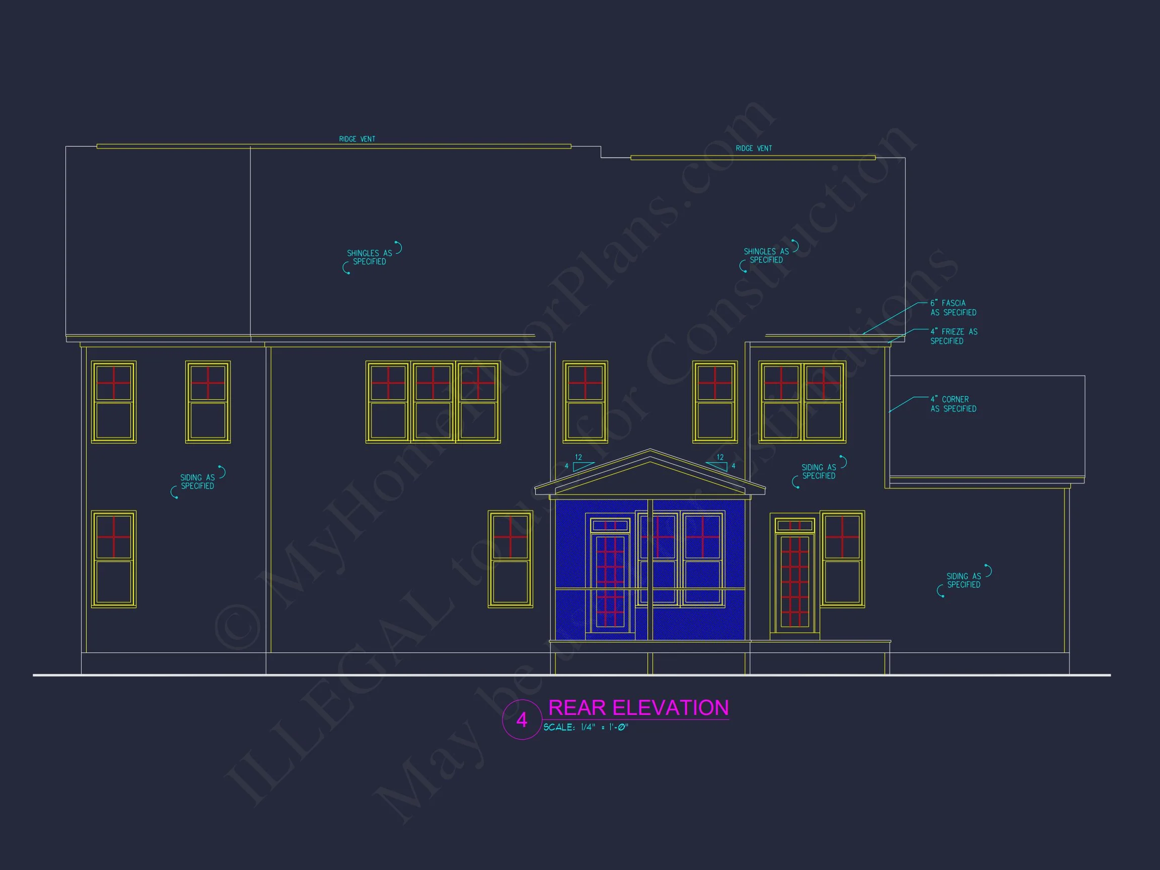 12-2549 HOUSE PLAN - Architectural Floor Plan Blueprint for Spacious 4-Bed Craftsman House 7 Architectural Floor Plan Blueprint for Spacious 4-Bed Craftsman house