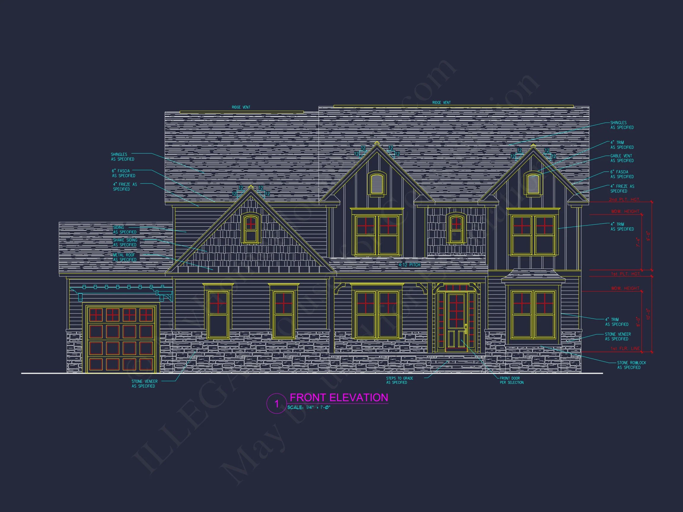 12-2549 HOUSE PLAN - Architectural Floor Plan Blueprint for Spacious 4-Bed Craftsman House 3 Architectural Floor Plan Blueprint for Spacious 4-Bed Craftsman house