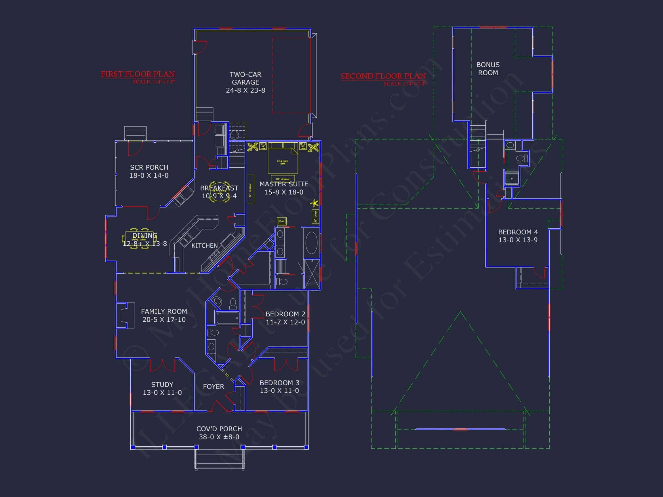 12-2531 HOUSE PLAN - Charming House Floor Plan with CAD Designs, 4 Bedrooms 8 Charming house Floor Plan with CAD Designs, 4 Bedrooms