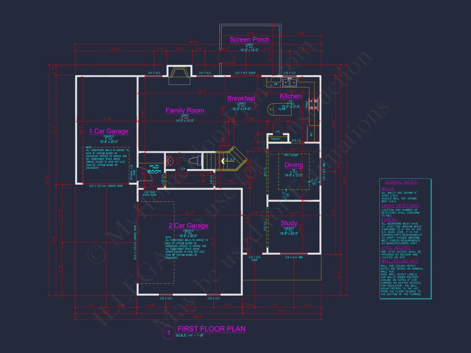 house Design Plan with 2362 Sq Ft CAD Blueprint Layout
