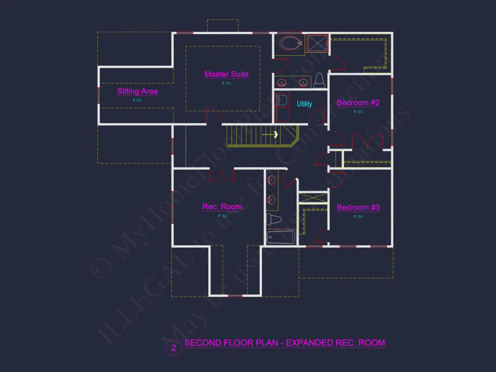 house Design Plan with 2362 Sq Ft CAD Blueprint Layout