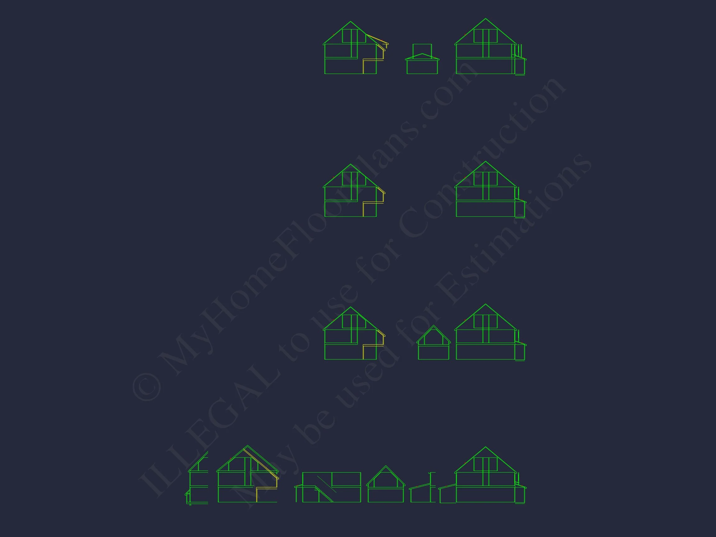 12-2439 HOUSE PLAN - House Plan Blueprint with 2 Floors, 4 Beds, 3 Car Garage 27 house Plan Blueprint with 2 Floors, 4 Beds, 3 Car Garage