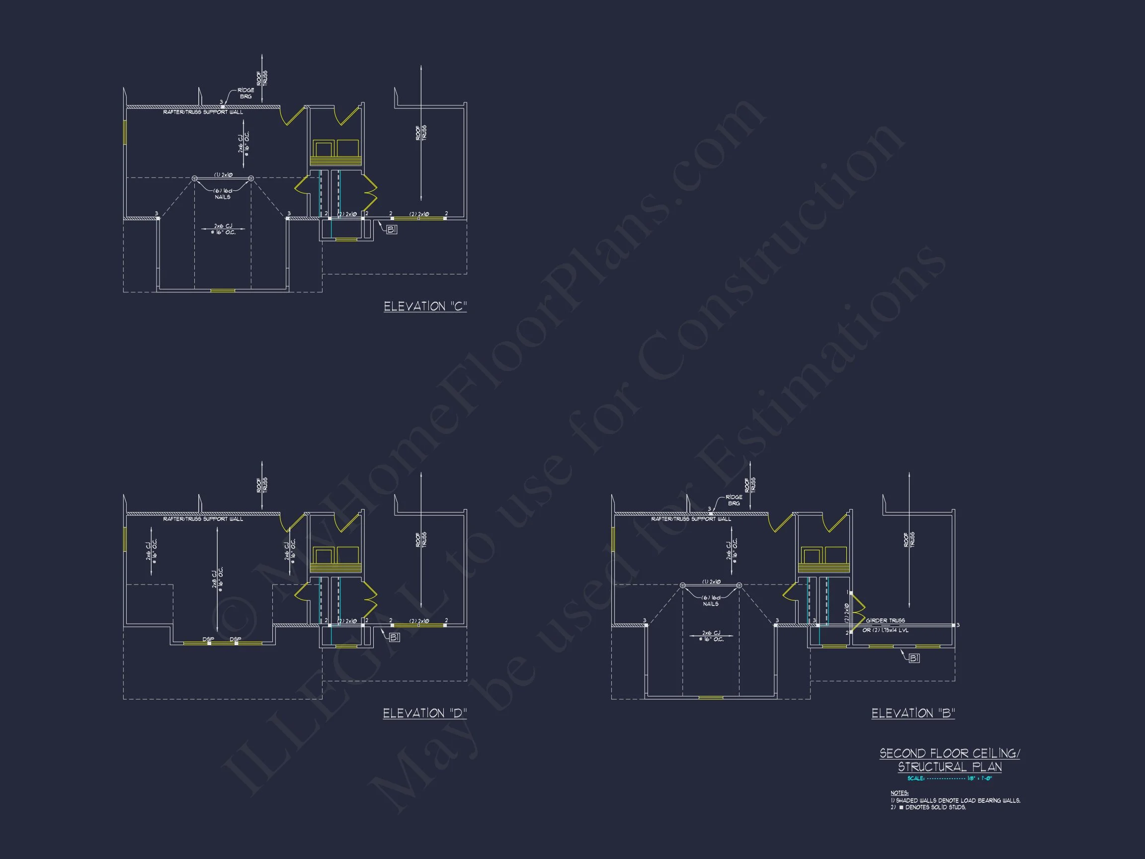 12-2439 HOUSE PLAN - House Plan Blueprint with 2 Floors, 4 Beds, 3 Car Garage 21 house Plan Blueprint with 2 Floors, 4 Beds, 3 Car Garage