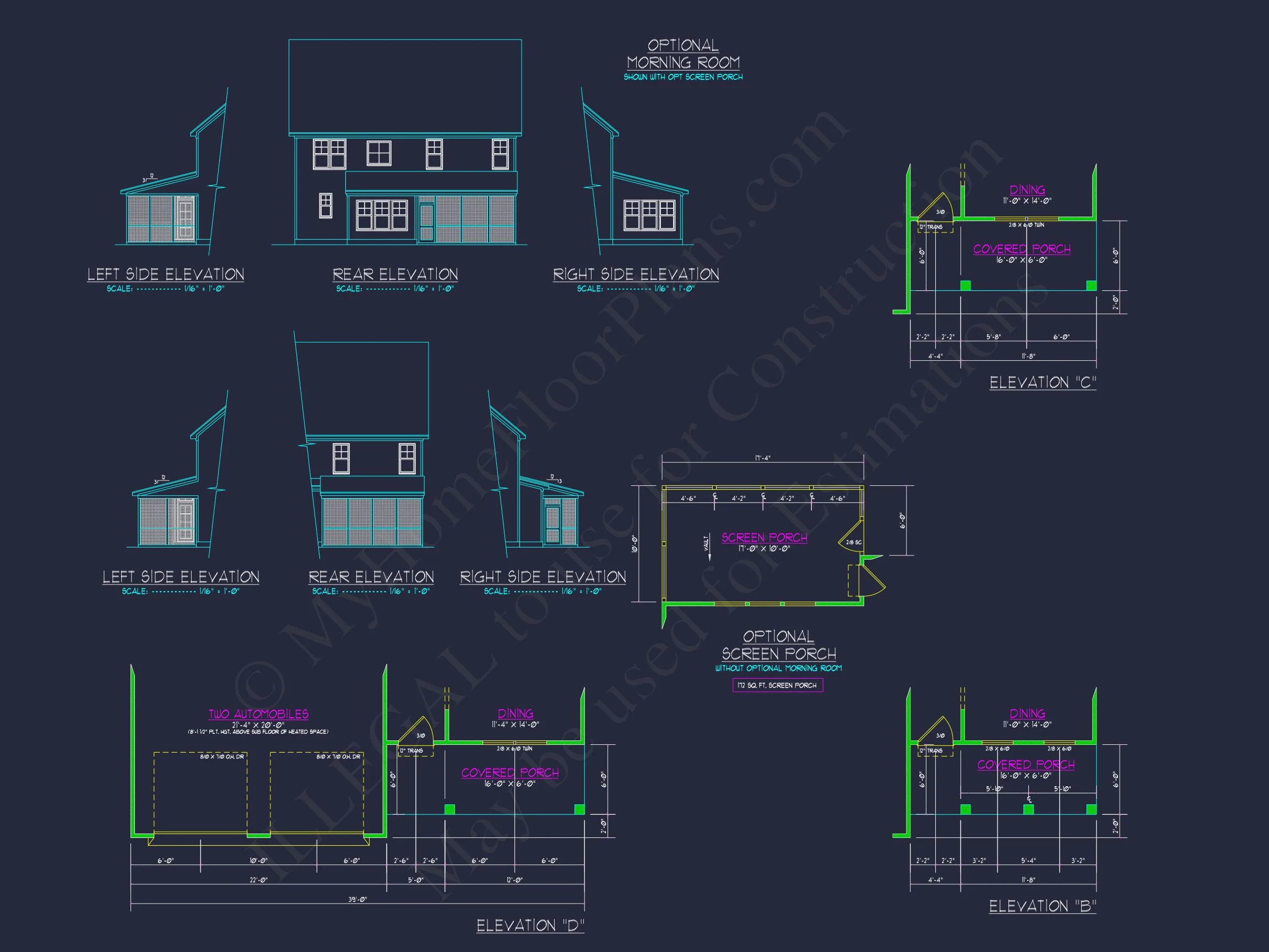 12-2439 HOUSE PLAN - House Plan Blueprint with 2 Floors, 4 Beds, 3 Car Garage 10 house Plan Blueprint with 2 Floors, 4 Beds, 3 Car Garage