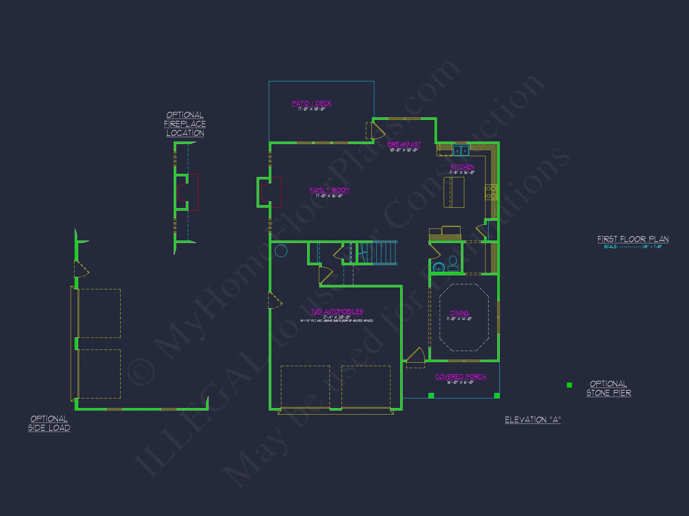 12-2439 HOUSE PLAN - House Plan Blueprint with 2 Floors, 4 Beds, 3 Car Garage 8 house Plan Blueprint with 2 Floors, 4 Beds, 3 Car Garage