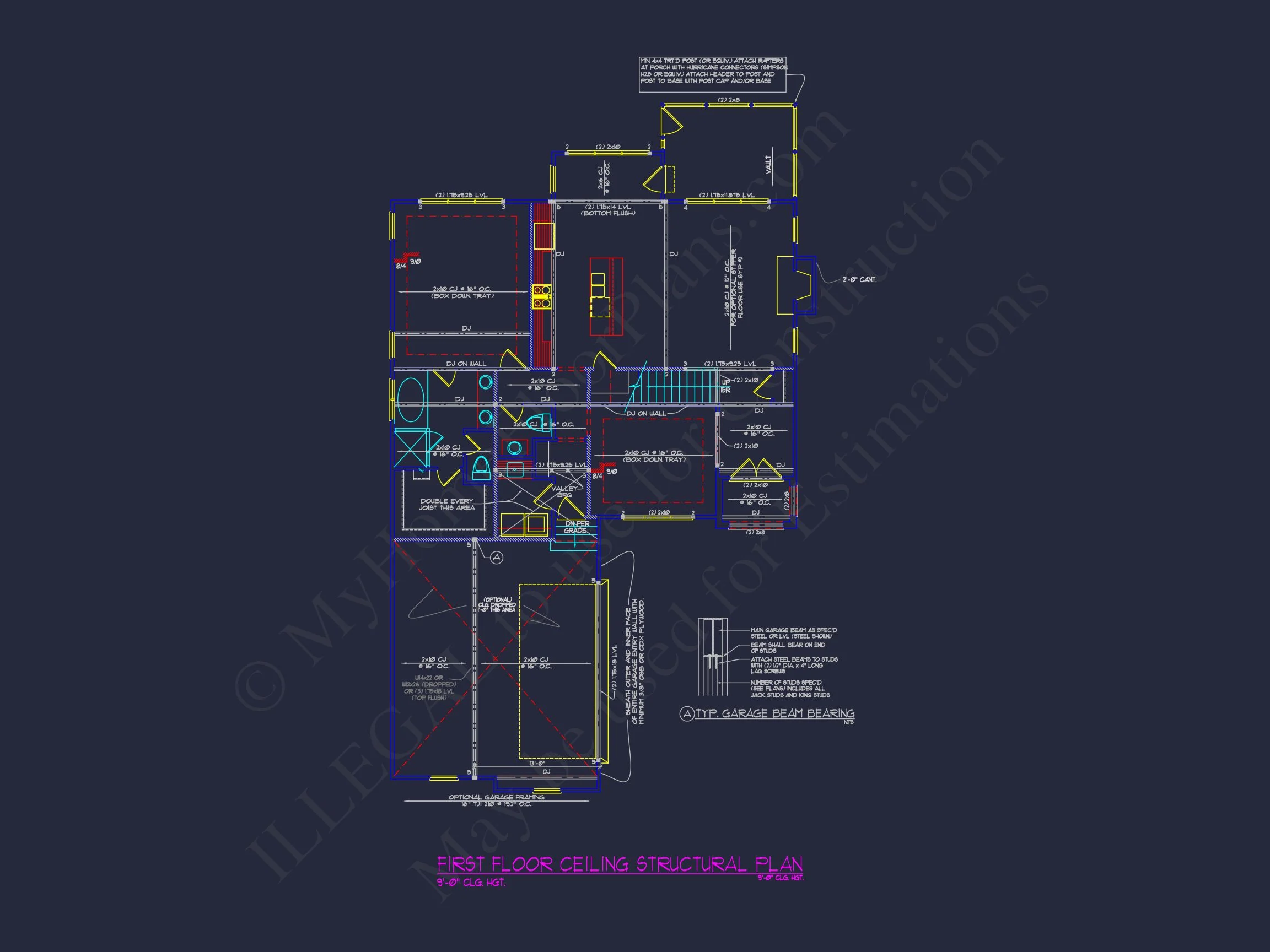 12-2295 HOUSE PLAN - House Floor Plan Blueprint with CAD Designs for 4-Bedroom Build 10 house Floor Plan Blueprint with CAD Designs for 4-Bedroom Build