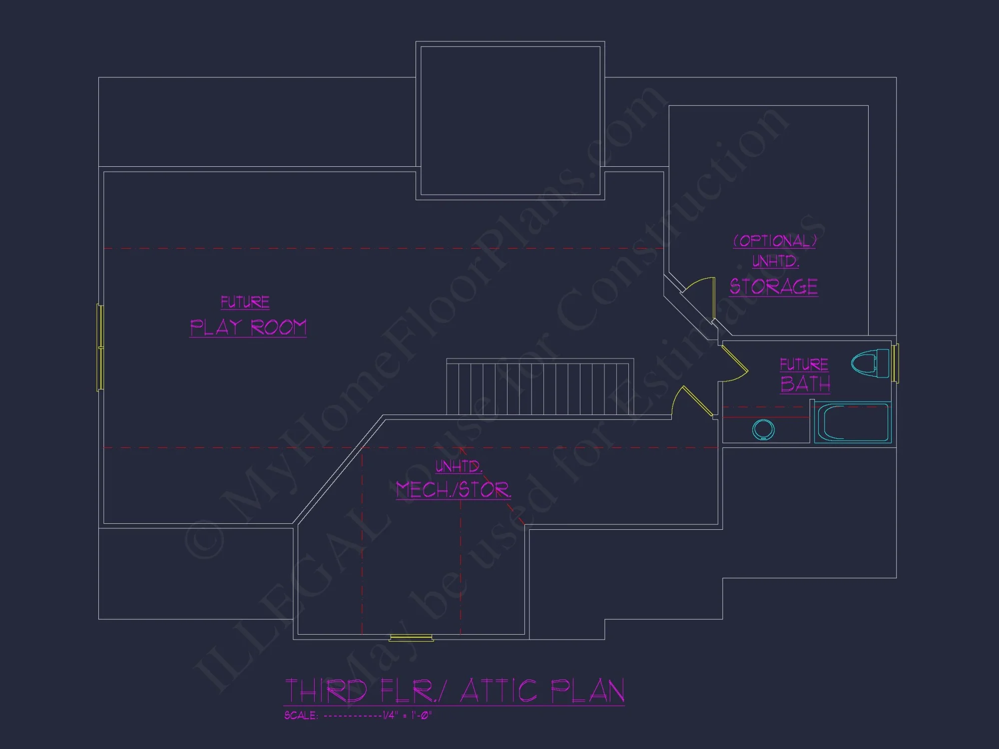 Traditional house Floor Plan with 4 Beds, Blueprint & Designs