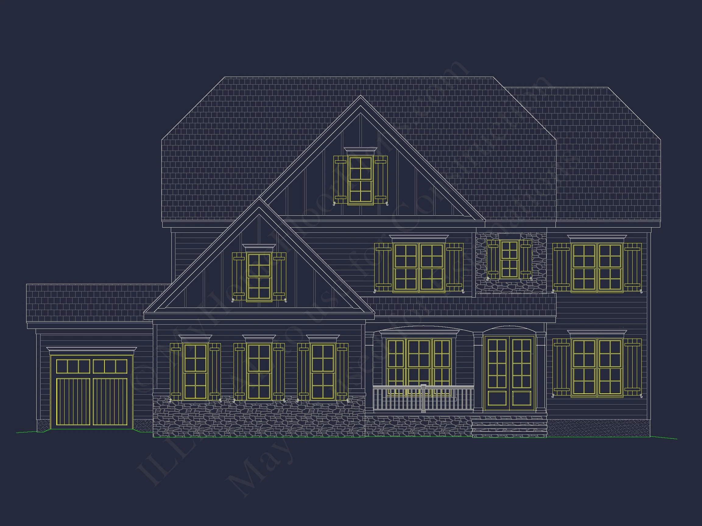 12-2224 HOUSE PLAN - Traditional House Floor Plan with 4 Beds, Blueprint & Designs 3 Traditional house Floor Plan with 4 Beds, Blueprint & Designs