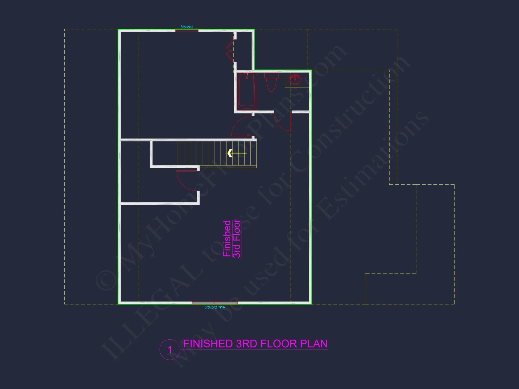 Modern Craftsman house Plan with 3 Floors and Open Floor Design