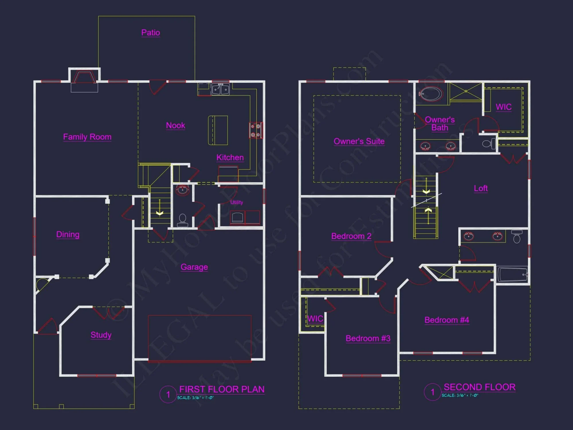 Modern Craftsman house Plan with 3 Floors and Open Floor Design