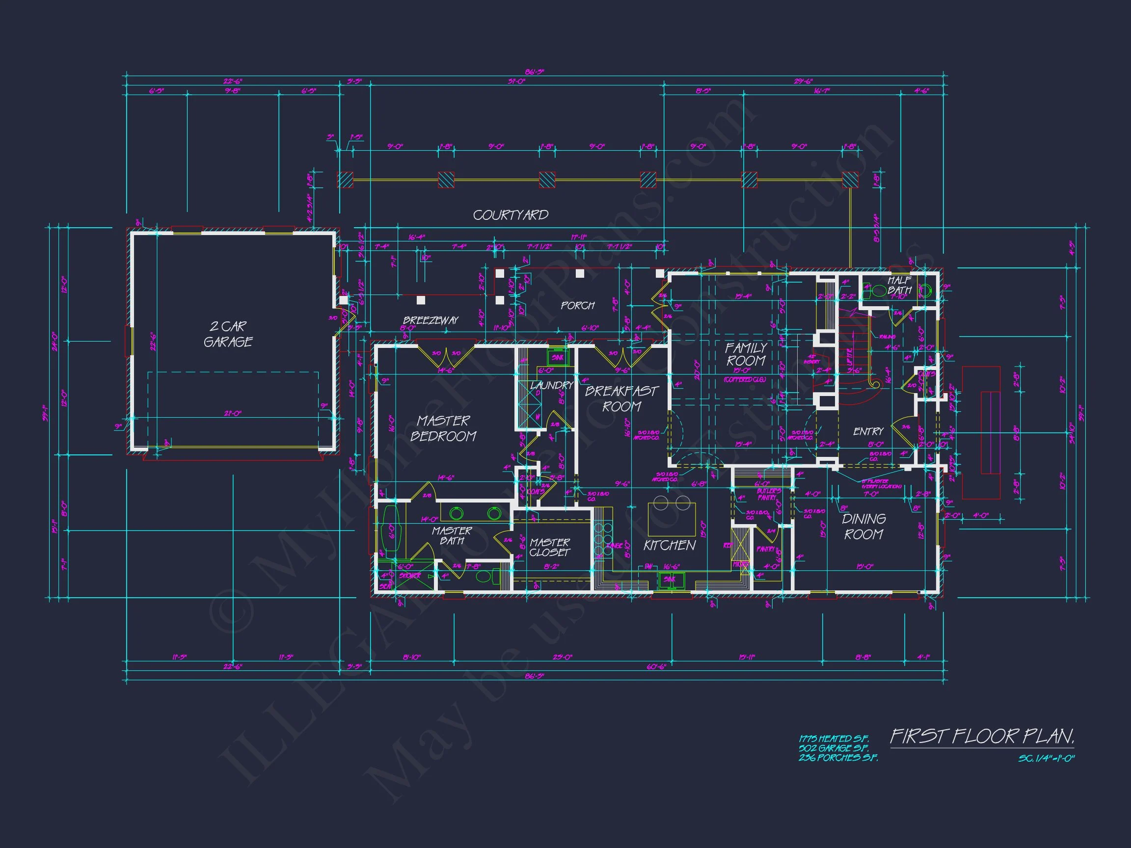 12-2037 HOUSE PLAN - Elegant House Floor Plan with CAD Architecture Designs 9 Elegant house Floor Plan with CAD Architecture Designs