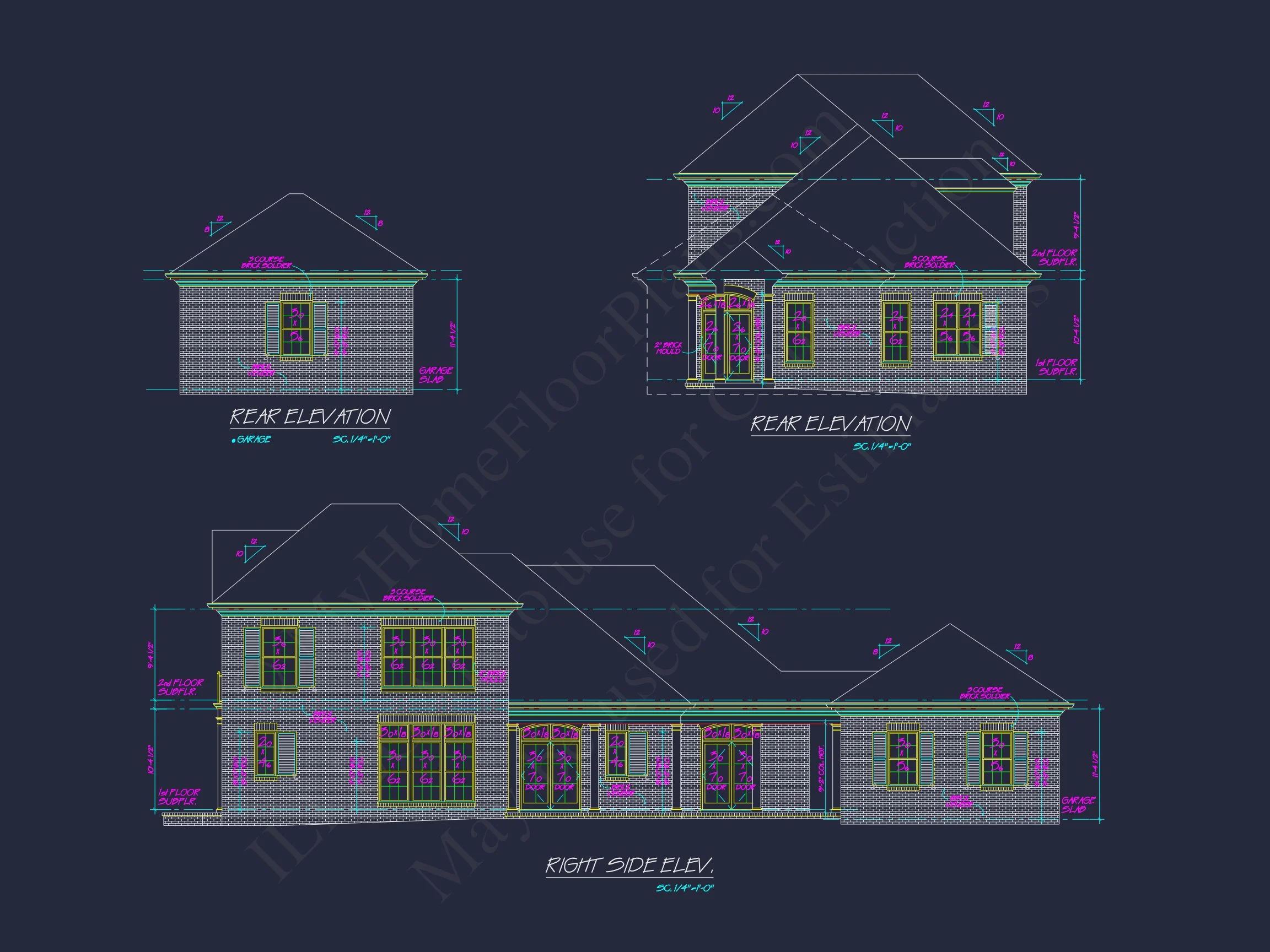 12-2037 HOUSE PLAN - Elegant House Floor Plan with CAD Architecture Designs 6 Elegant house Floor Plan with CAD Architecture Designs
