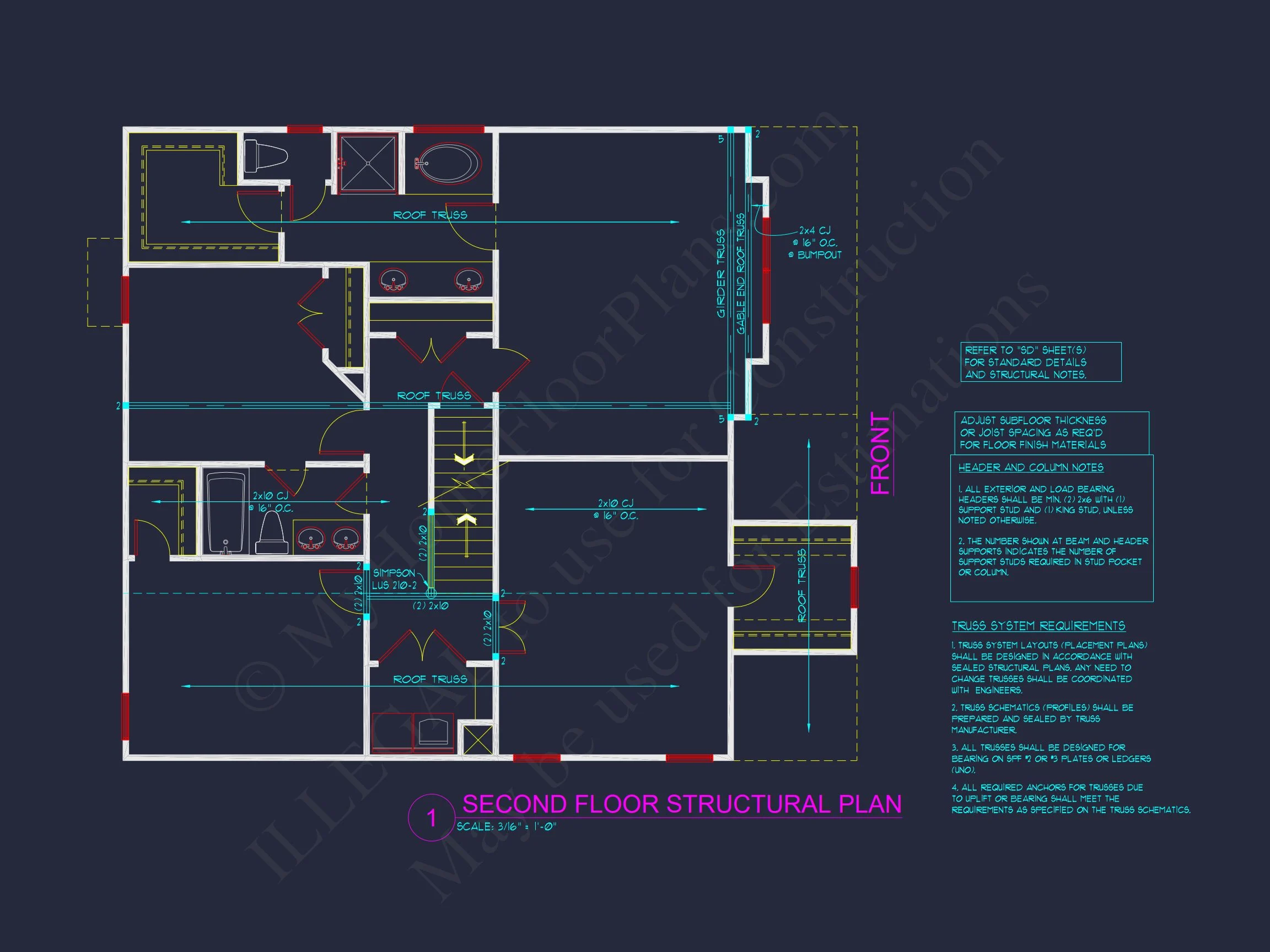 12-1091 HOUSE PLAN - Craftsman House Floor Plan with 2.5 Story Designs & CAD Files 11 Craftsman house Floor Plan with 2.5 Story Designs & CAD Files