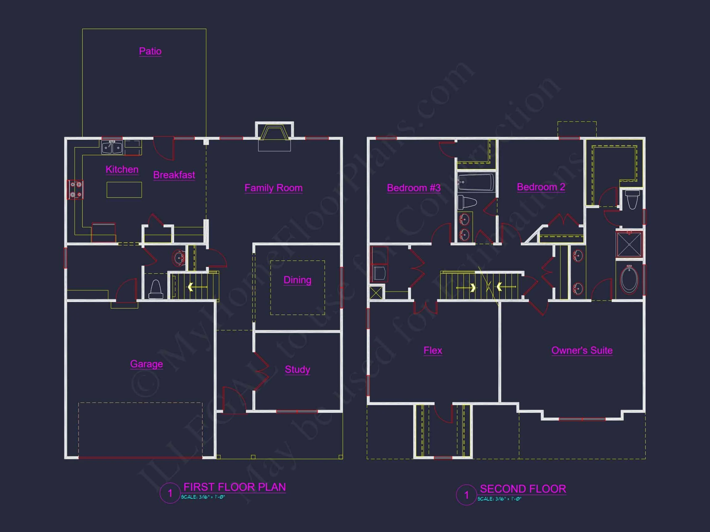 12-1091 HOUSE PLAN - Craftsman House Floor Plan with 2.5 Story Designs & CAD Files 4 Craftsman house Floor Plan with 2.5 Story Designs & CAD Files