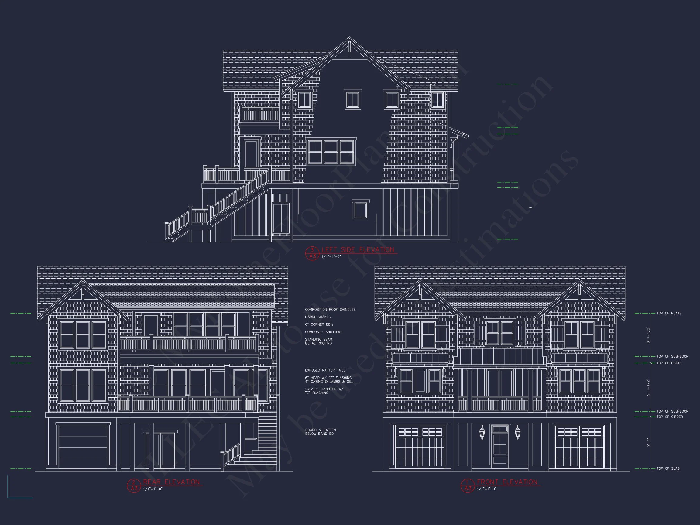 12-1075 HOUSE PLAN - Luxury Coastal House Plan with 3 Floors, CAD Designs & More 7 Luxury Coastal house Plan with 3 Floors, CAD Designs & More
