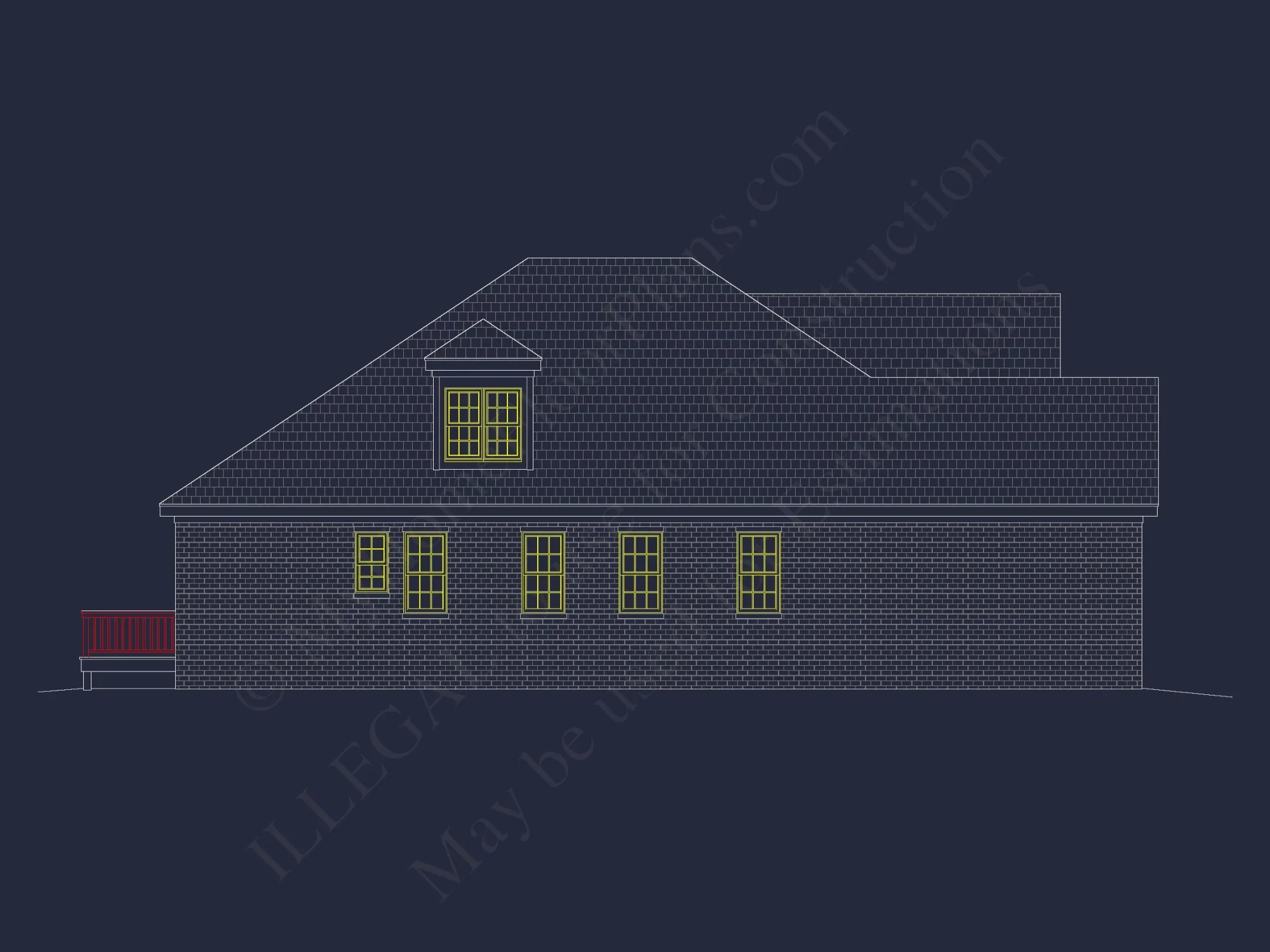 French Provincial house Plan - 1.5 Story CAD Blueprint Designs