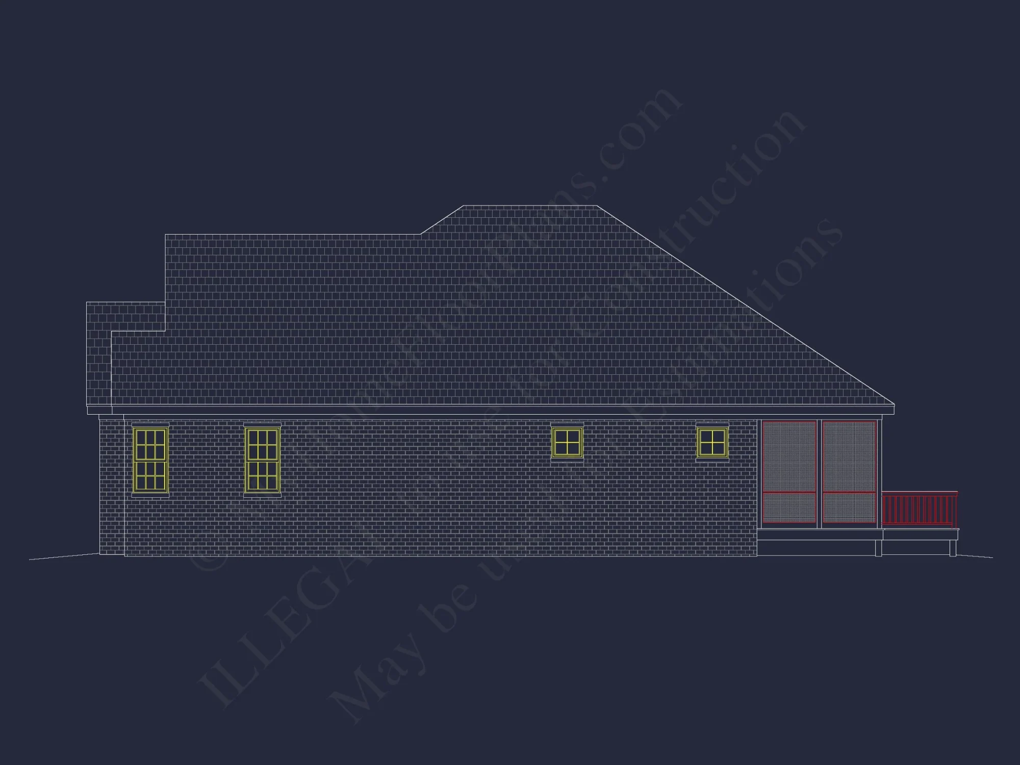 French Provincial house Plan - 1.5 Story CAD Blueprint Designs