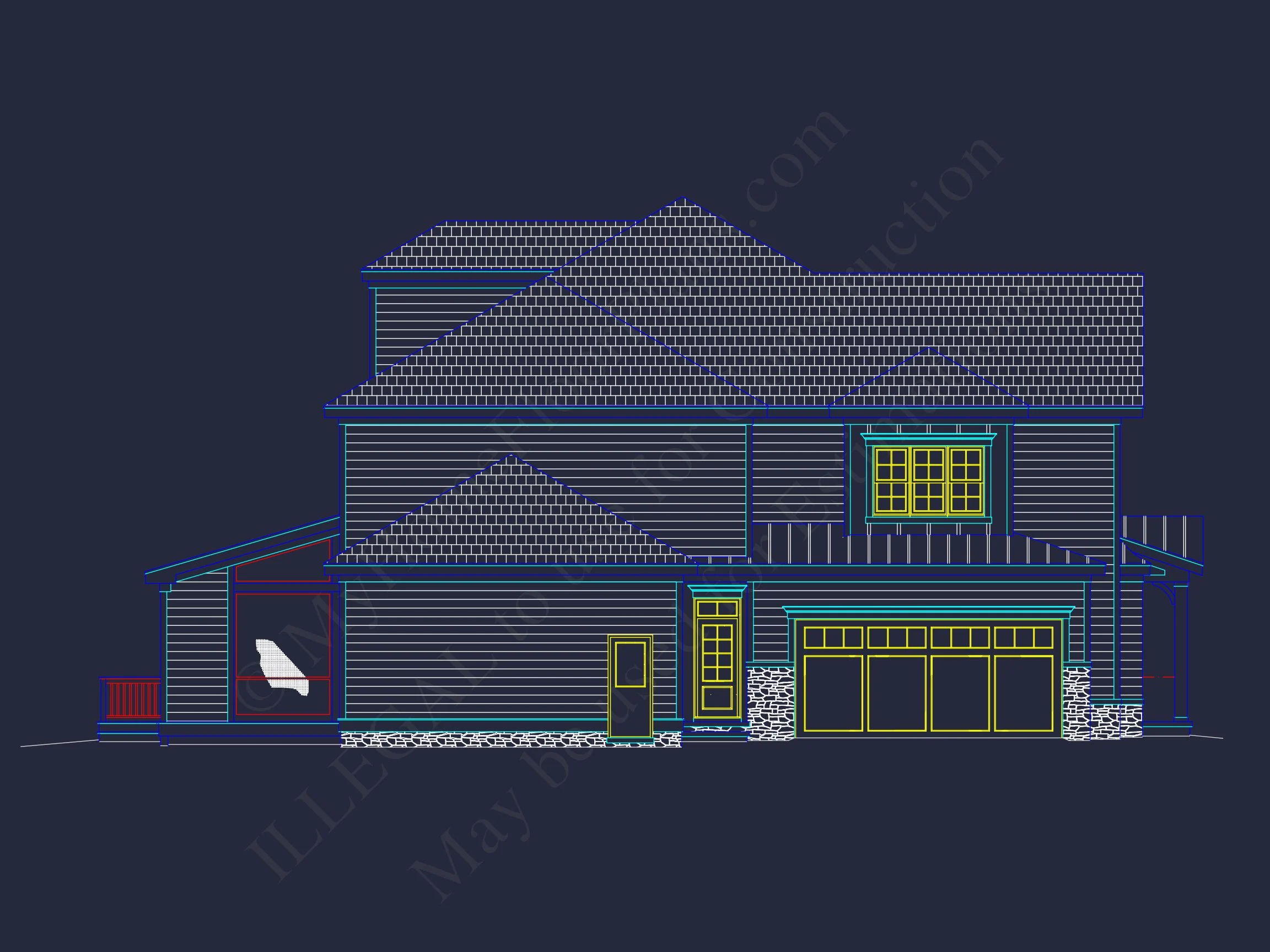 11-2077 HOUSE PLAN - Elegant House Plan: Spacious Floor Plan with Architectural CAD Designs 7 Elegant house Plan: Spacious Floor Plan with Architectural CAD Designs