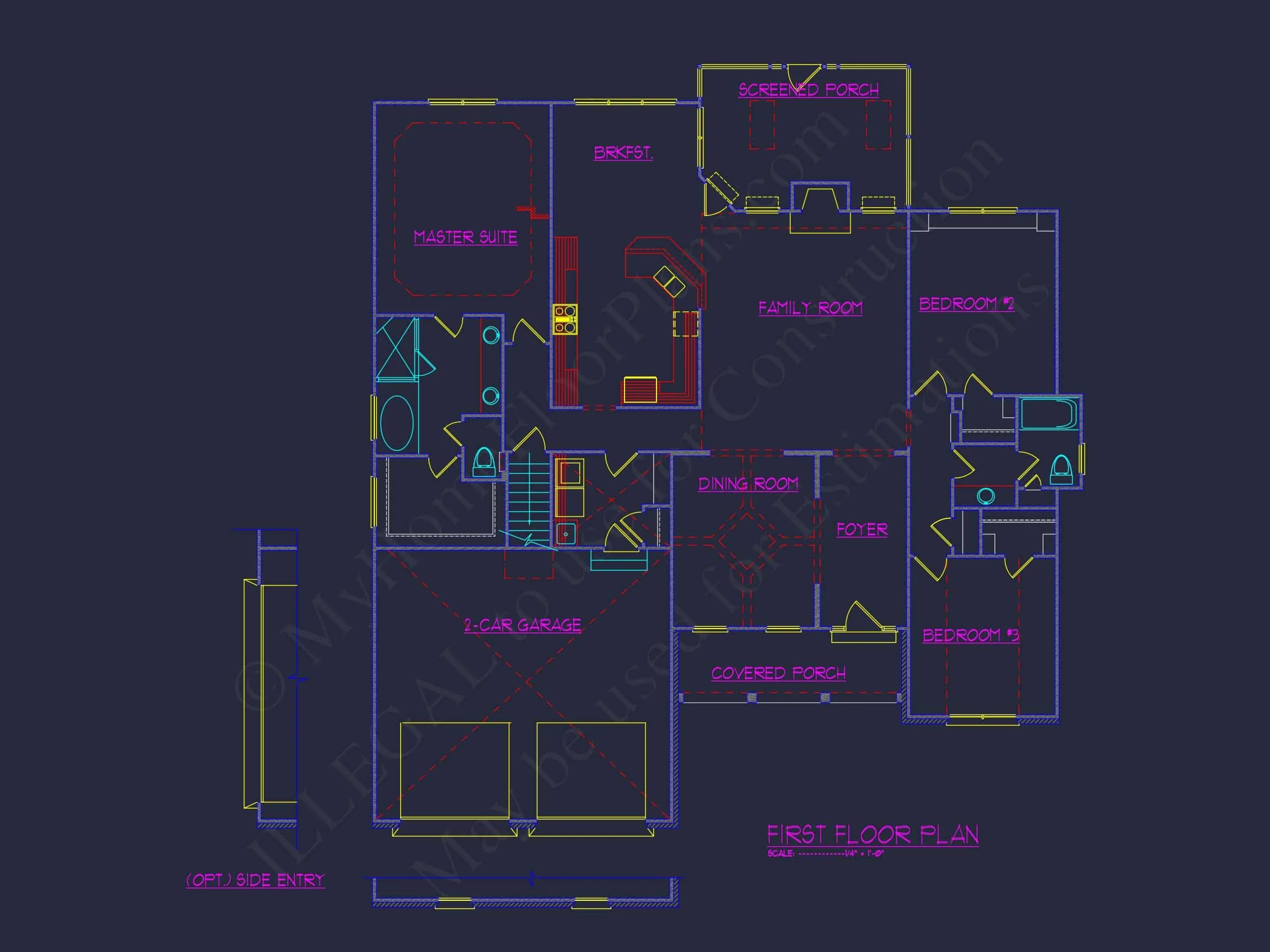 11-2066 HOUSE PLAN - Stunning House Floor Plan: 4-Bedroom CAD Architectural Designs 9 Stunning house Floor Plan: 4-Bedroom CAD Architectural Designs