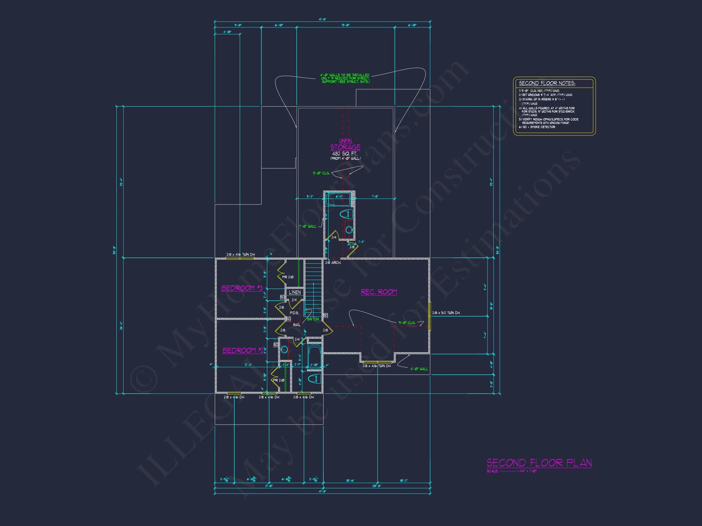 11-1985 HOUSE PLAN - Classic Suburban House Plan with Detailed Floor Blueprints 7 Classic Suburban house Plan with Detailed Floor Blueprints