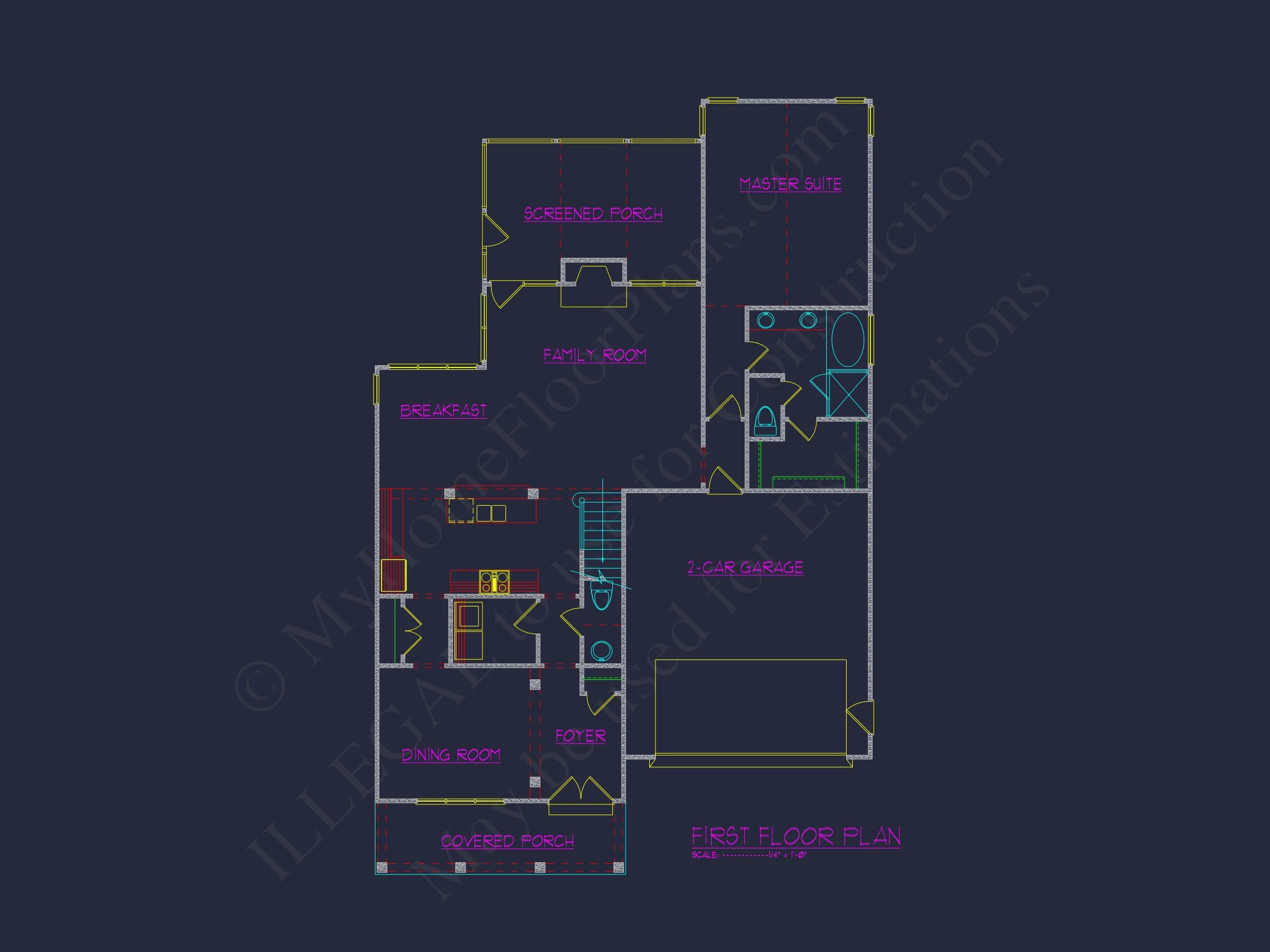 11-1985 HOUSE PLAN - Classic Suburban House Plan with Detailed Floor Blueprints 4 Classic Suburban house Plan with Detailed Floor Blueprints