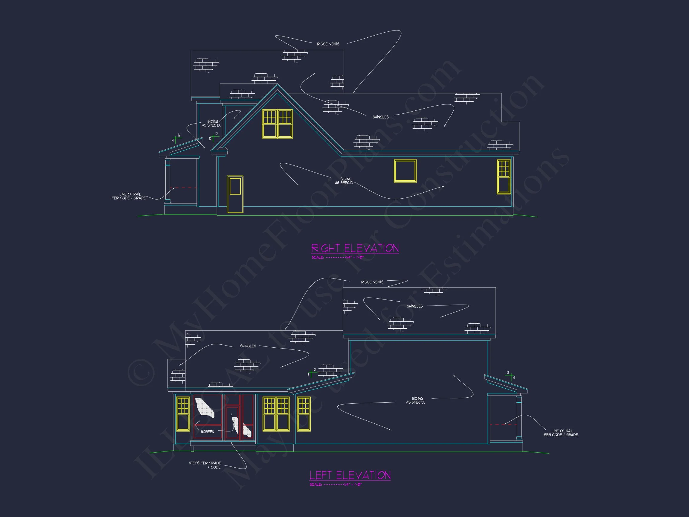 11-1985 HOUSE PLAN - Classic Suburban House Plan with Detailed Floor Blueprints 3 Classic Suburban house Plan with Detailed Floor Blueprints