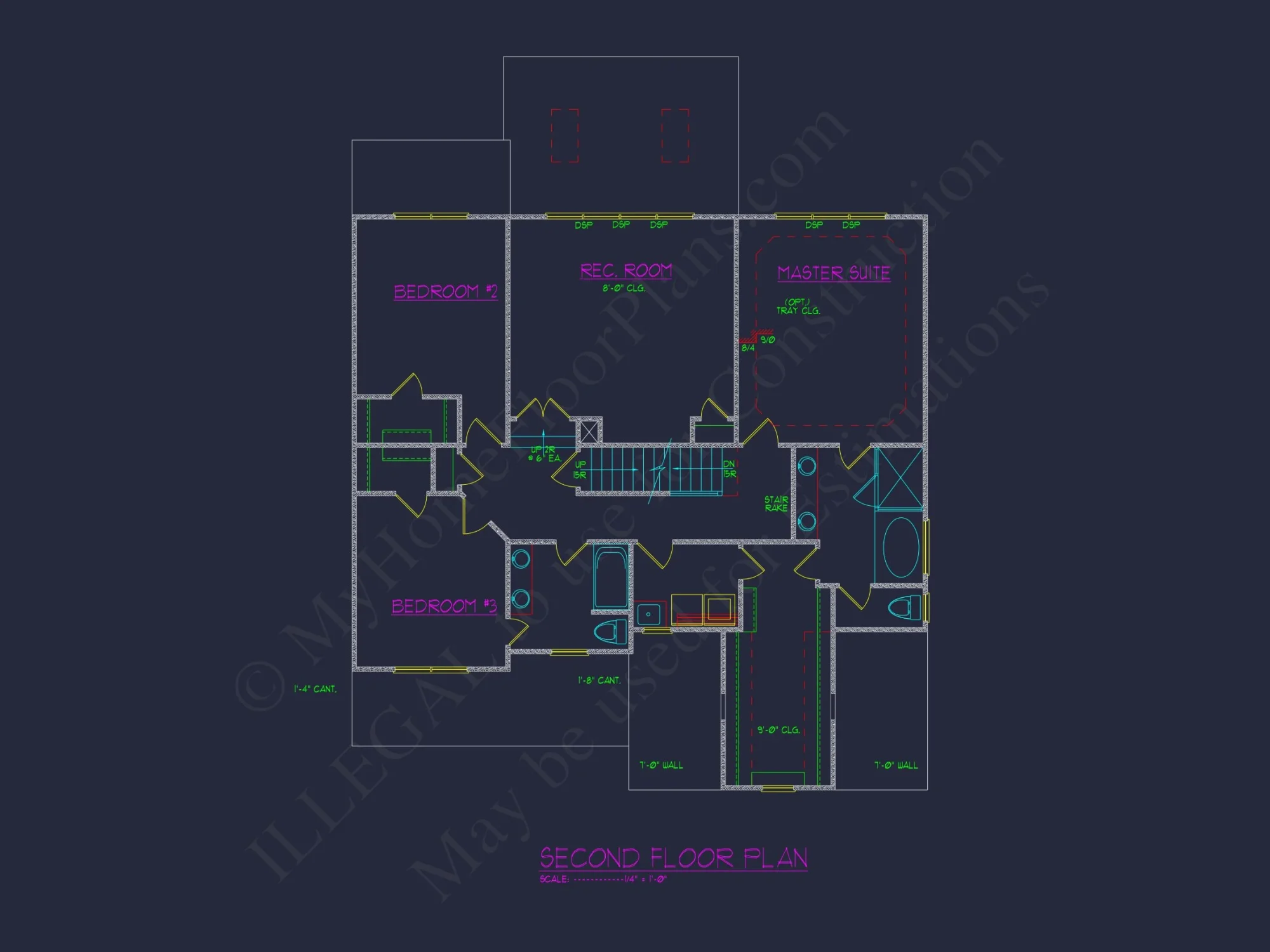 Craftsman house Plan with 2 Floors, Garage, and Bonus Room