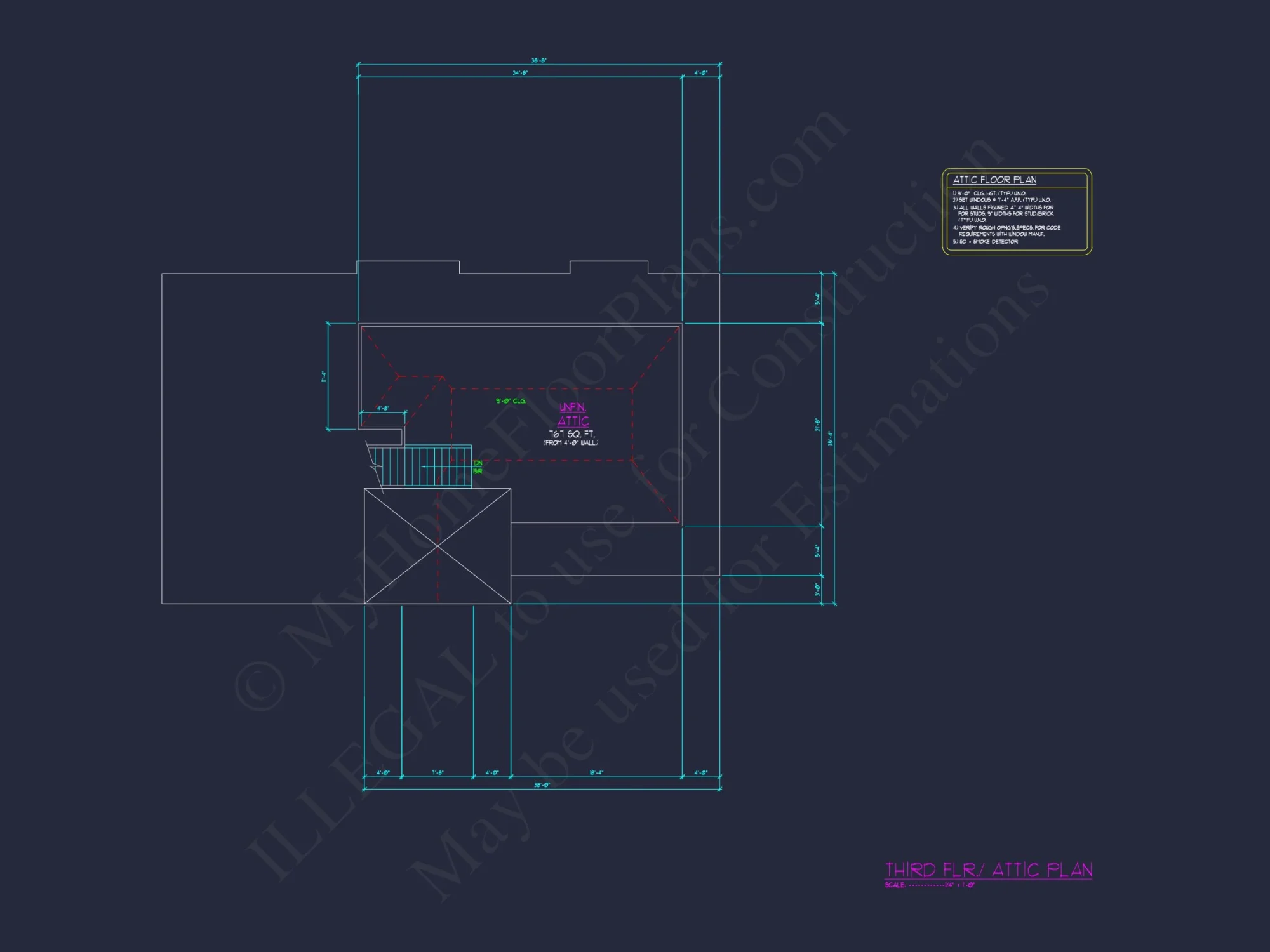 Craftsman house Plan with 2 Floors, 4 Beds & CAD Blueprints