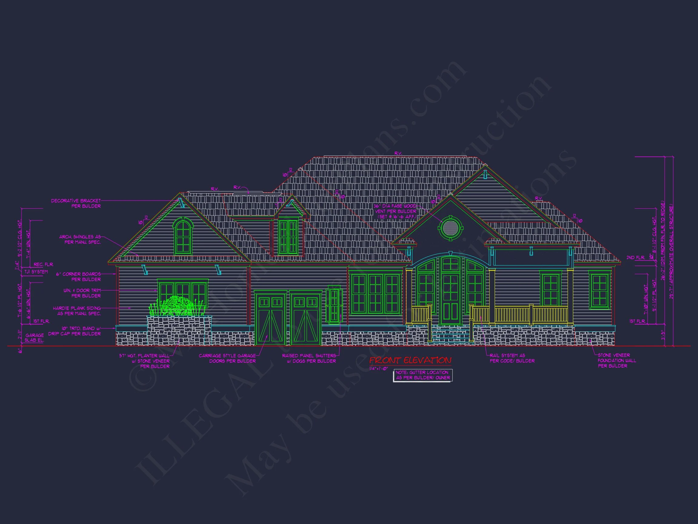 11-1892 HOUSE PLAN - Craftsman House Plan | Floor Plan and CAD Architecture Design 3 Floor Plan and CAD Architecture Design